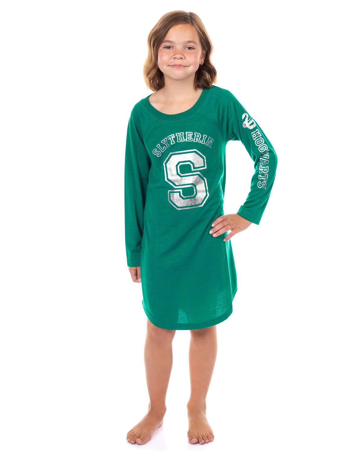 Harry Potter Pajama Girl's Long Sleeve Varsity Raglan Gown