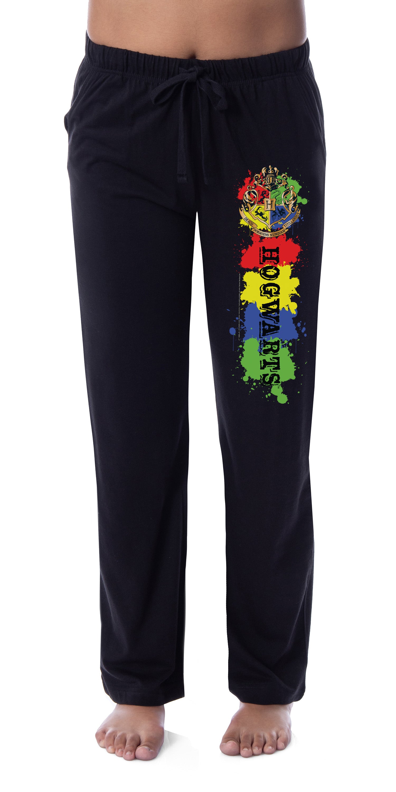 Harry Potter Womens' Hogwarts Splatter Paint House Crest Sleep Pajama Pants