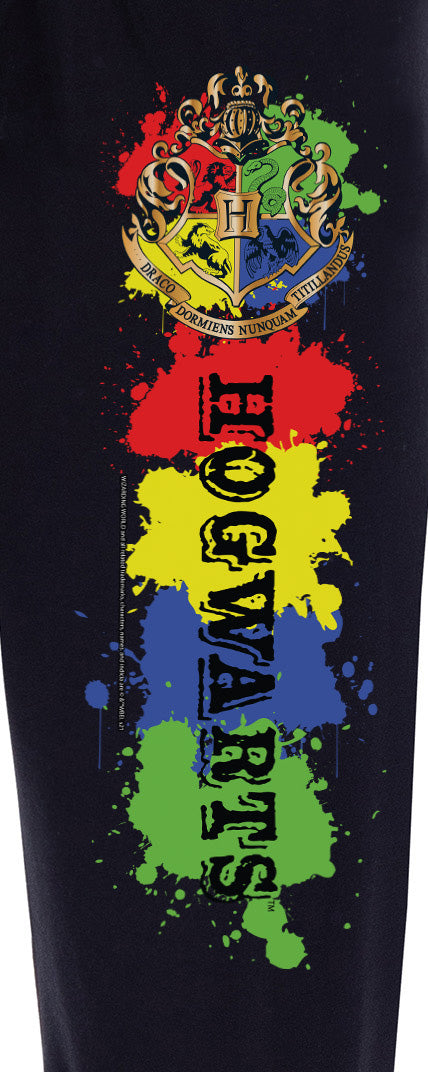 Harry Potter Womens' Hogwarts Splatter Paint House Crest Sleep Pajama Pants