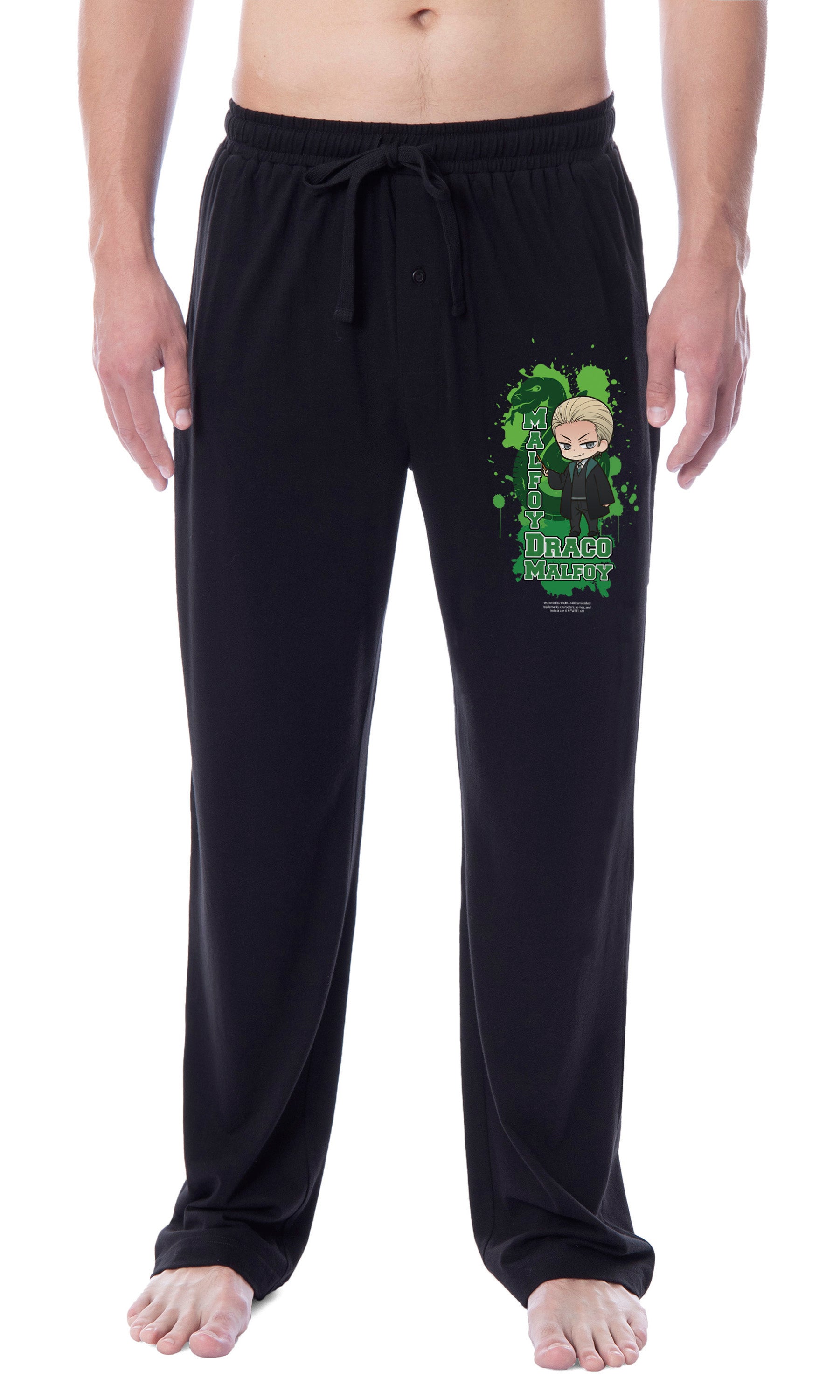 Harry Potter Mens' Hogwarts Chibi Draco Malfoy Sleep Pajama Pants