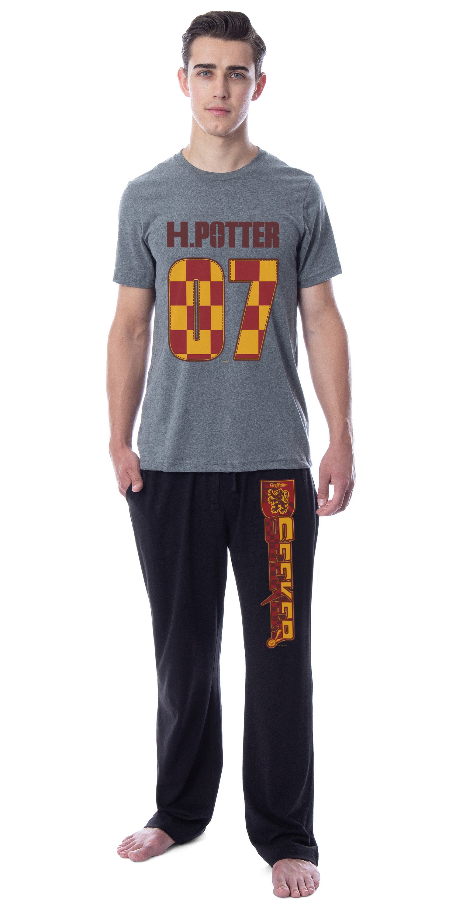 Harry Potter Mens' Hogwarts All Houses Wizarding World Sleep Pajama Set
