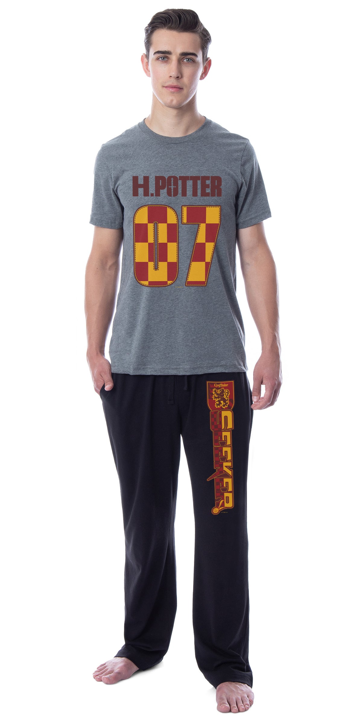 Harry Potter Mens' Hogwarts All Houses Wizarding World Sleep Pajama Set