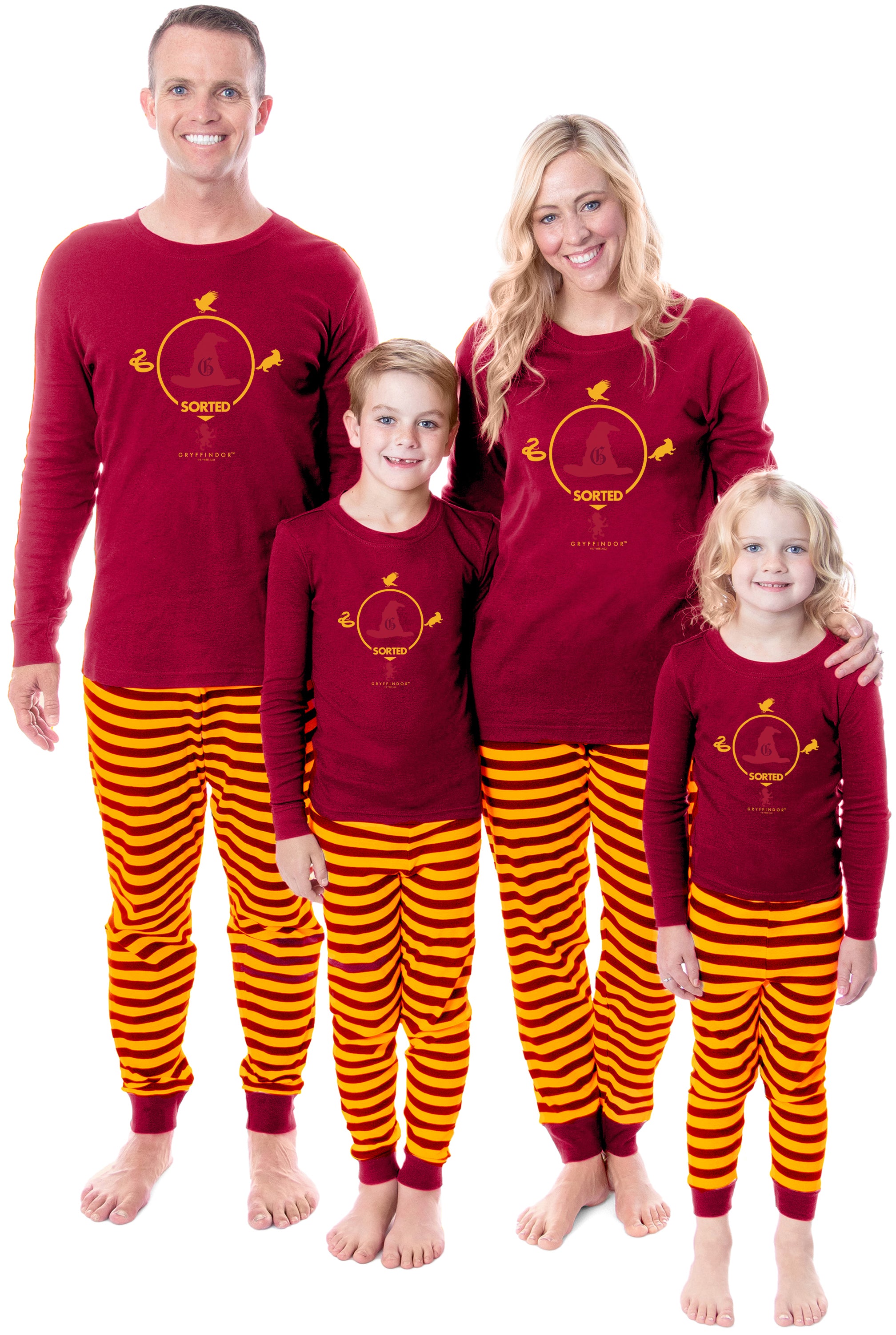 Harry Potter Sorted Wizarding World Gryffindor Hufflepuff Ravenclaw Slytherin Character Sleep Tight Fit Family Pajama Set