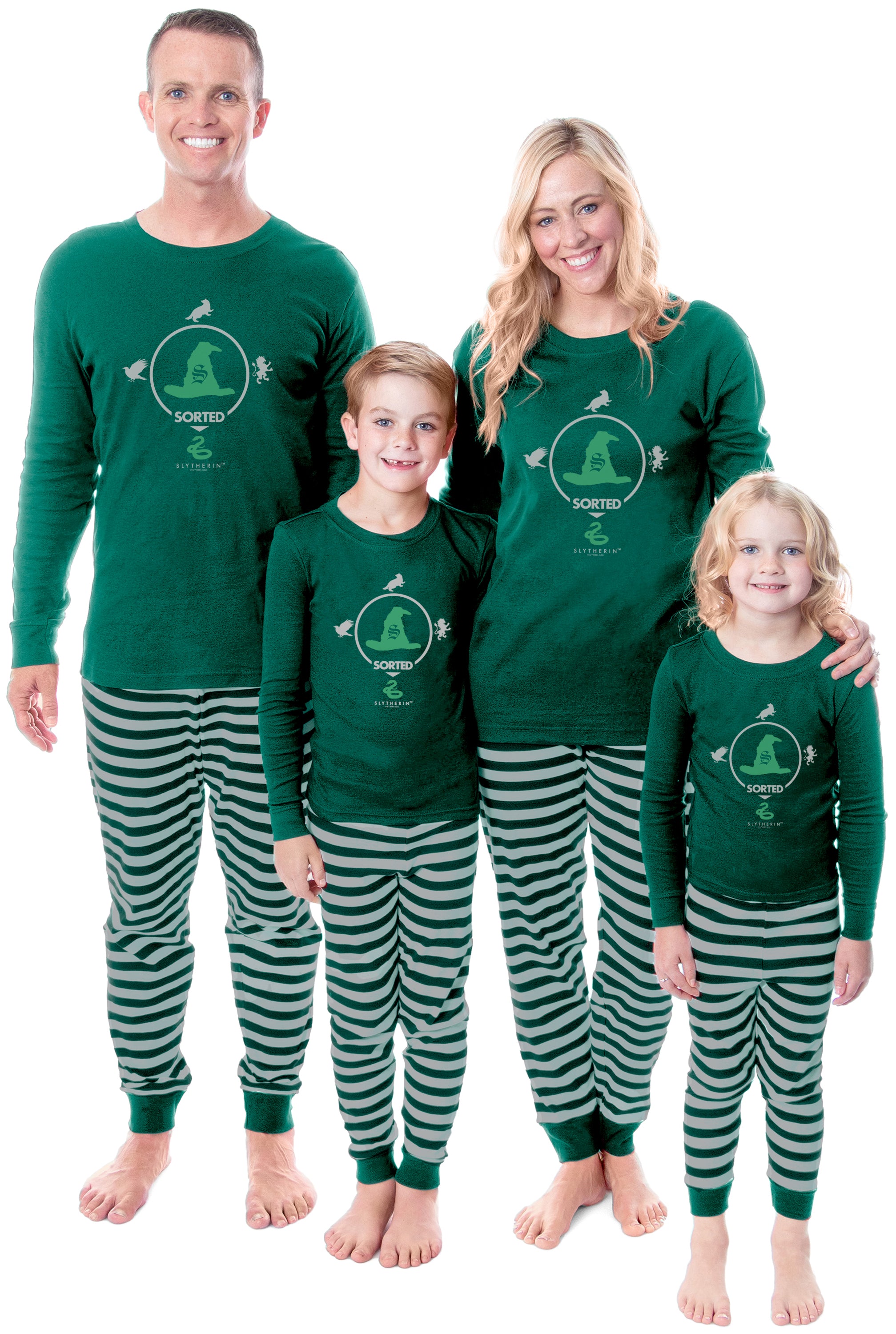 Harry Potter Sorted Wizarding World Gryffindor Hufflepuff Ravenclaw Slytherin Character Sleep Tight Fit Family Pajama Set