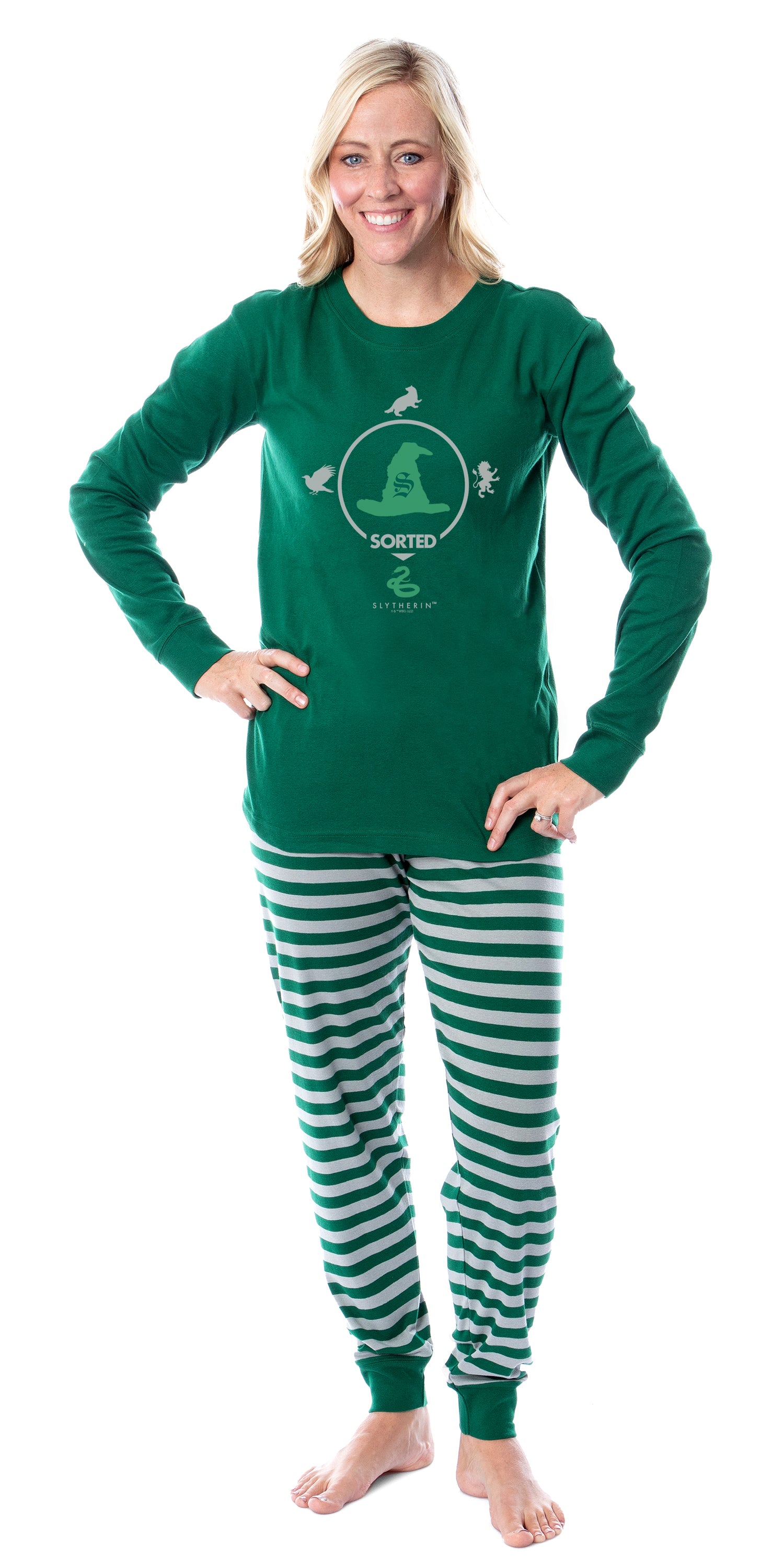 Harry Potter Sorted Wizarding World Gryffindor Hufflepuff Ravenclaw Slytherin Character Sleep Tight Fit Family Pajama Set