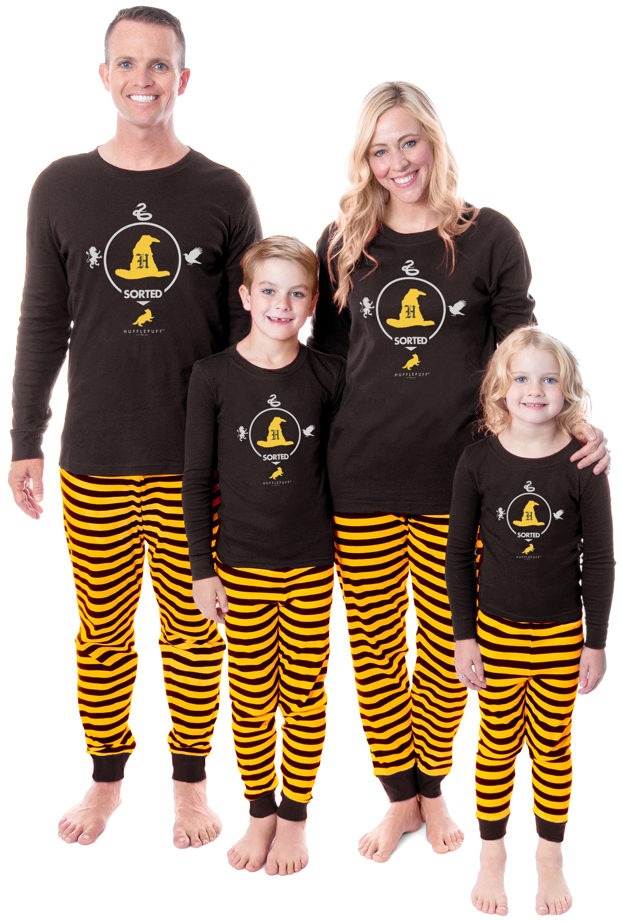 Harry Potter Sorted Wizarding World Gryffindor Hufflepuff Ravenclaw Slytherin Character Sleep Tight Fit Family Pajama Set