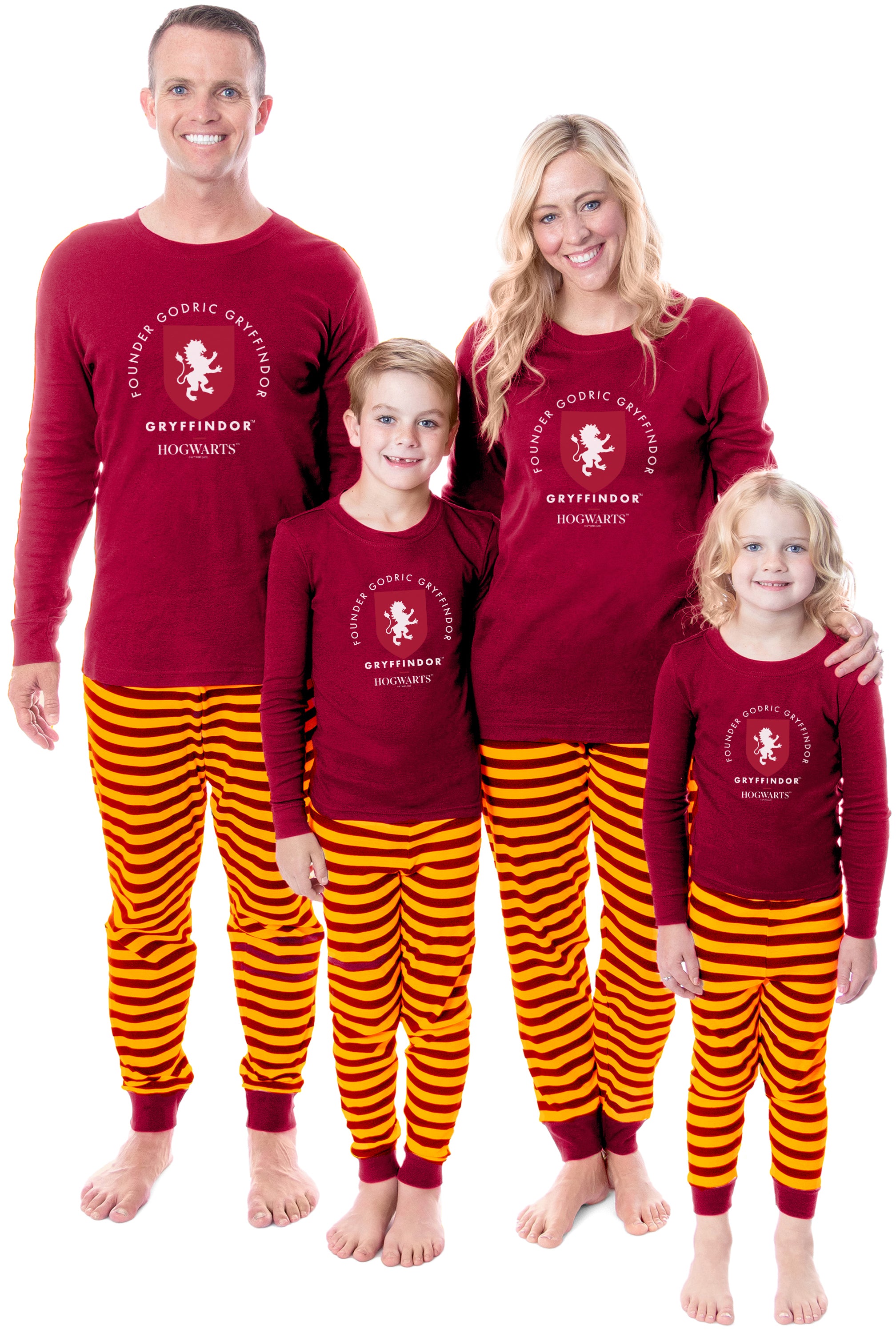 Harry Potter Founder Wizarding World Gryffindor Hufflepuff Ravenclaw Slytherin Character Sleep Tight Fit Family Pajama Set