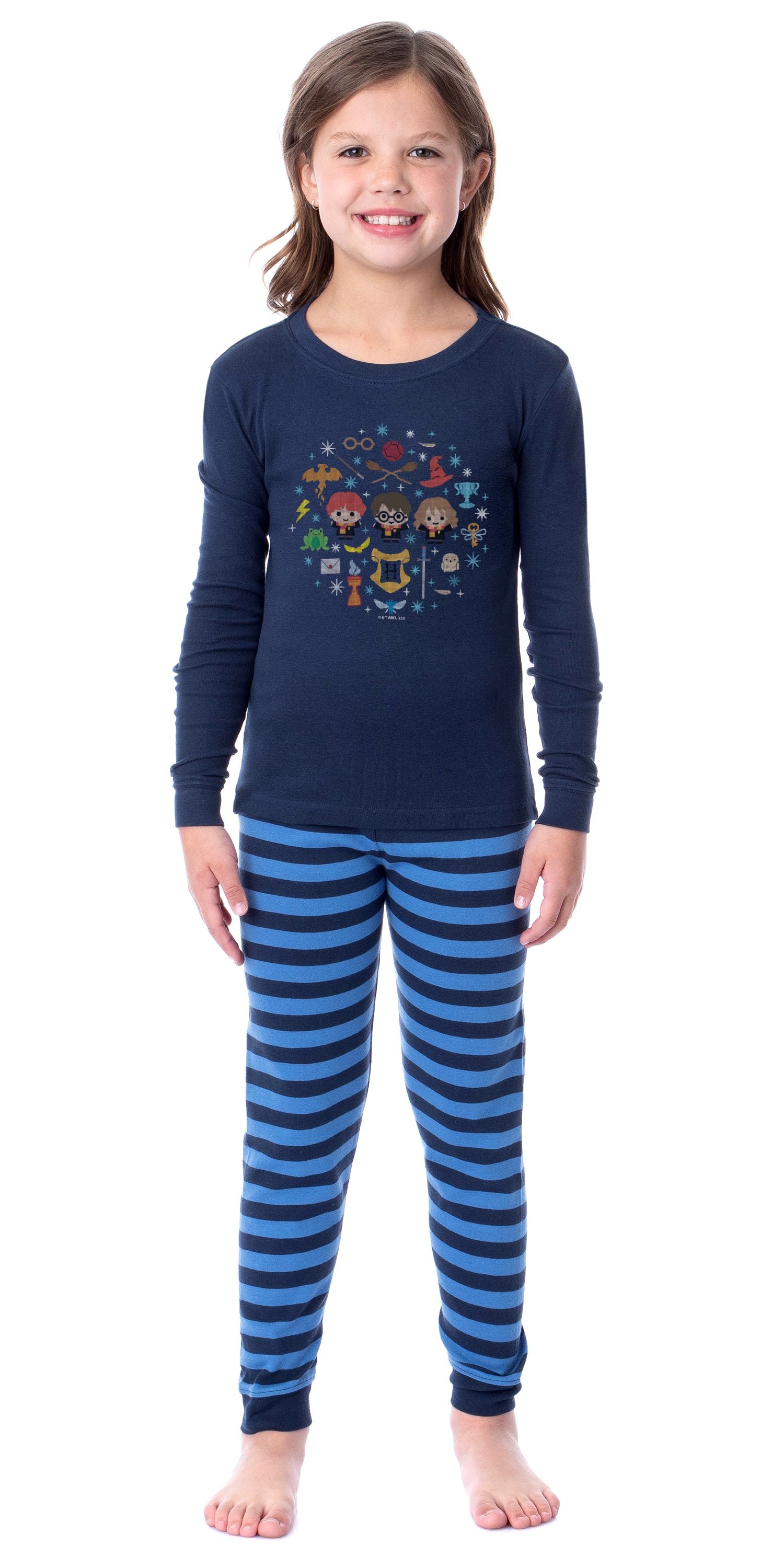 Harry Potter Golden Trio Icons Sweater Wizarding World Tight Fit Cotton Matching Family Pajama Set