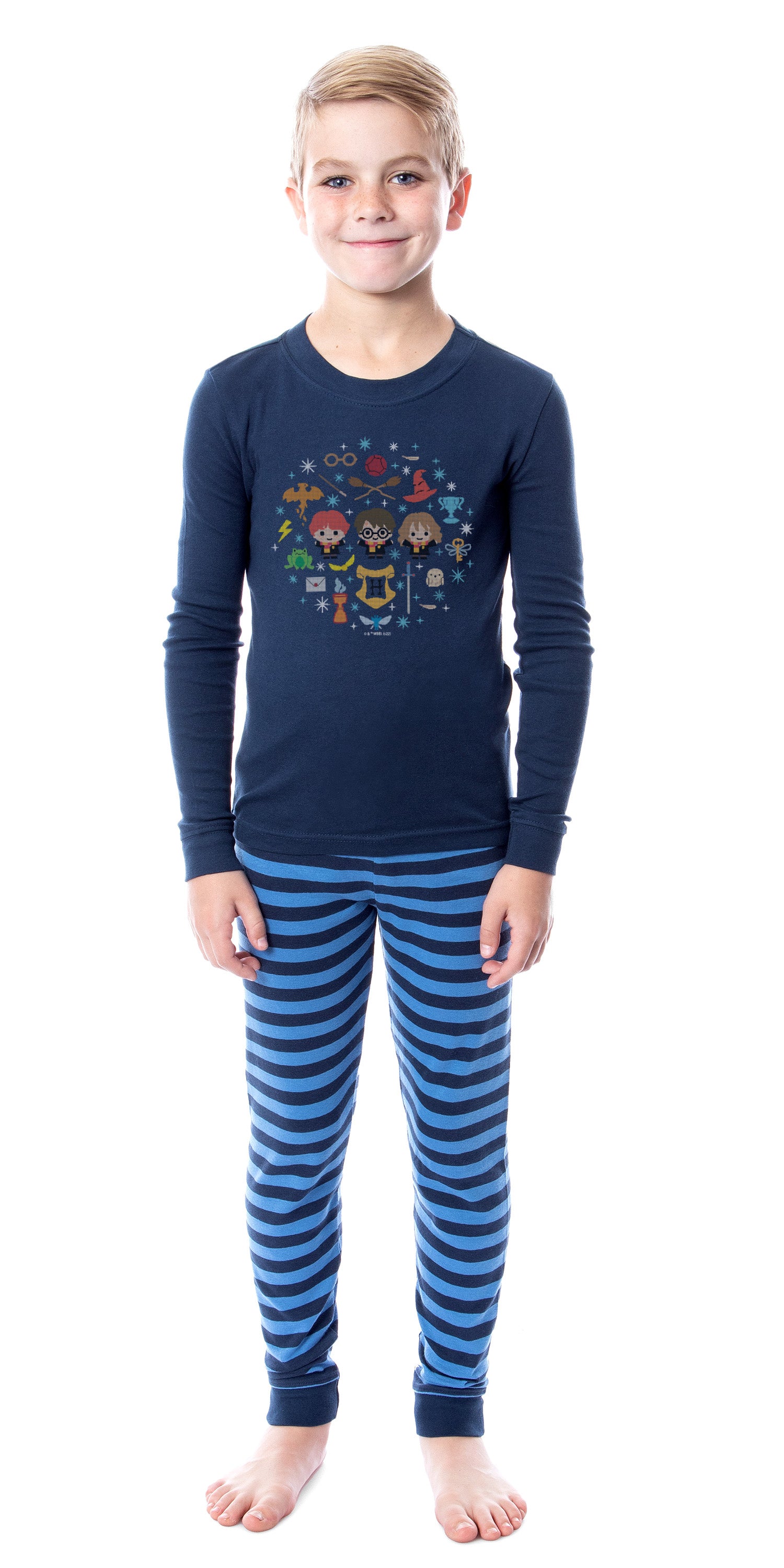 Harry Potter Golden Trio Icons Sweater Wizarding World Tight Fit Cotton Matching Family Pajama Set