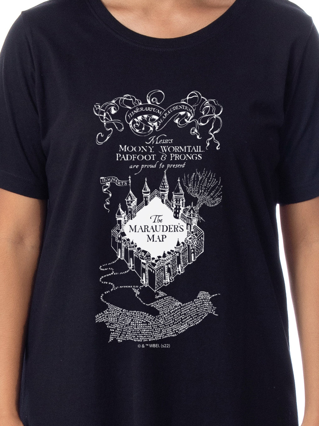 Harry Potter Womens' The Marauder's Map Mischief Managed Nightgown Sleep Pajama Shirt