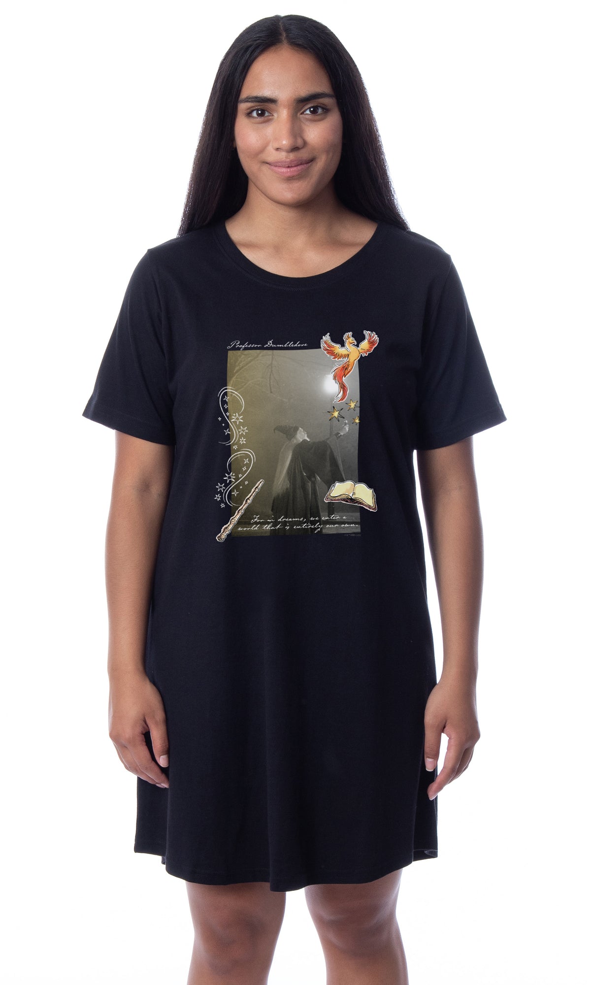 Harry Potter Womens' Albus Dumbledore Photograph Character Wizarding World Sleep Pajama Shirt