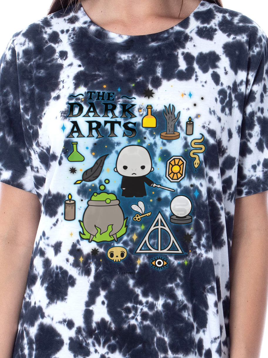 Harry Potter Womens' Lord Voldemort Wizarding World Nightgown Sleep Pajama Shirt Tie-Dye