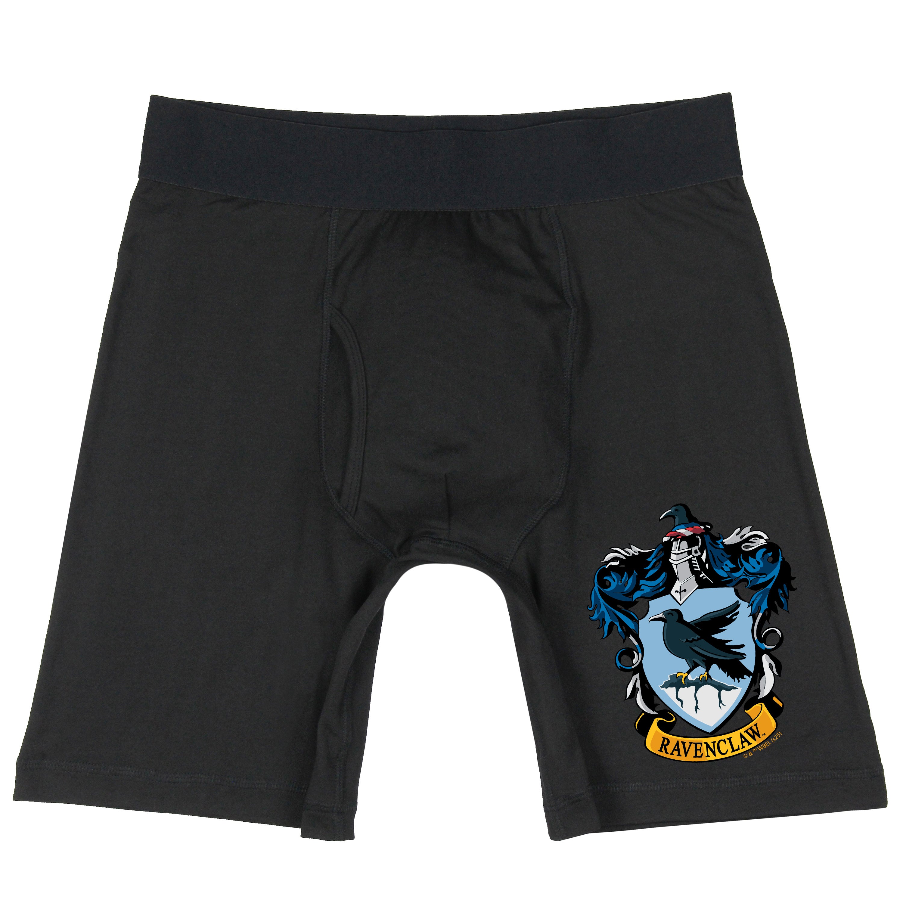Harry Potter Men's Hogwarts Houses Crests Long Leg Boxers Underwear Boxer Shorts For Adults