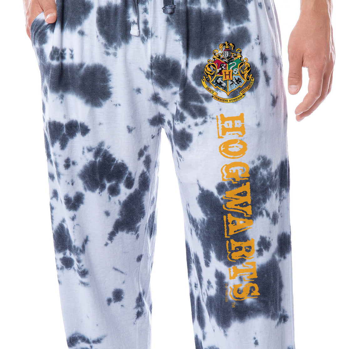 Harry Potter Men's Hogwarts House Crest Sleep Jogger Pajama Pants For Adults