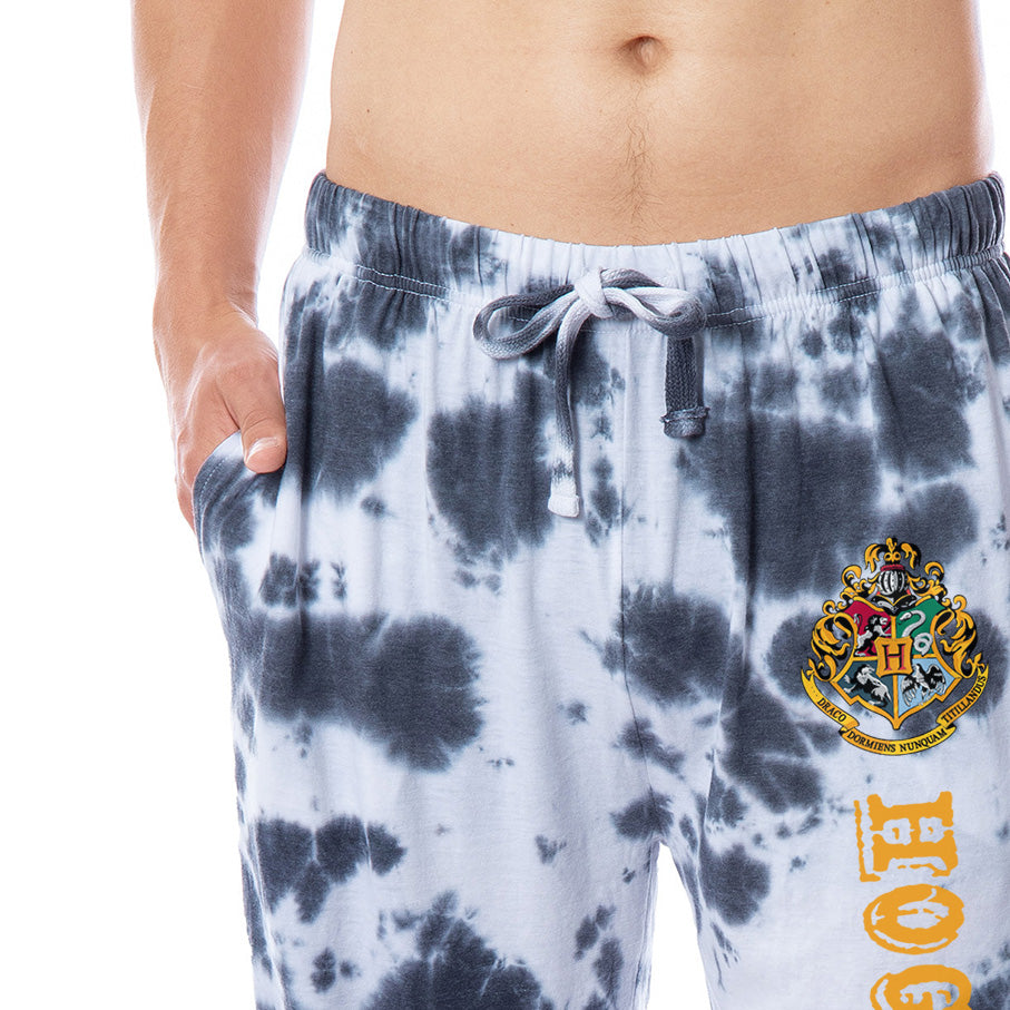 Harry Potter Men's Hogwarts House Crest Sleep Jogger Pajama Pants For Adults