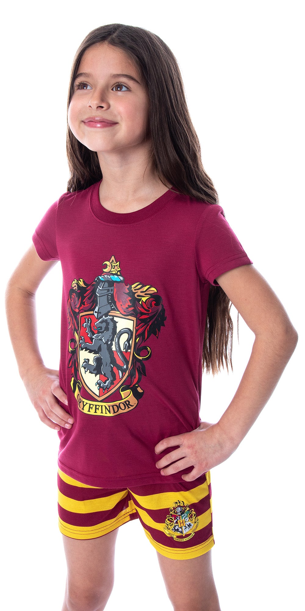 Harry Potter Girls' Hogwarts Castle Shirt and Shorts Pajama Set - All 4 Houses
