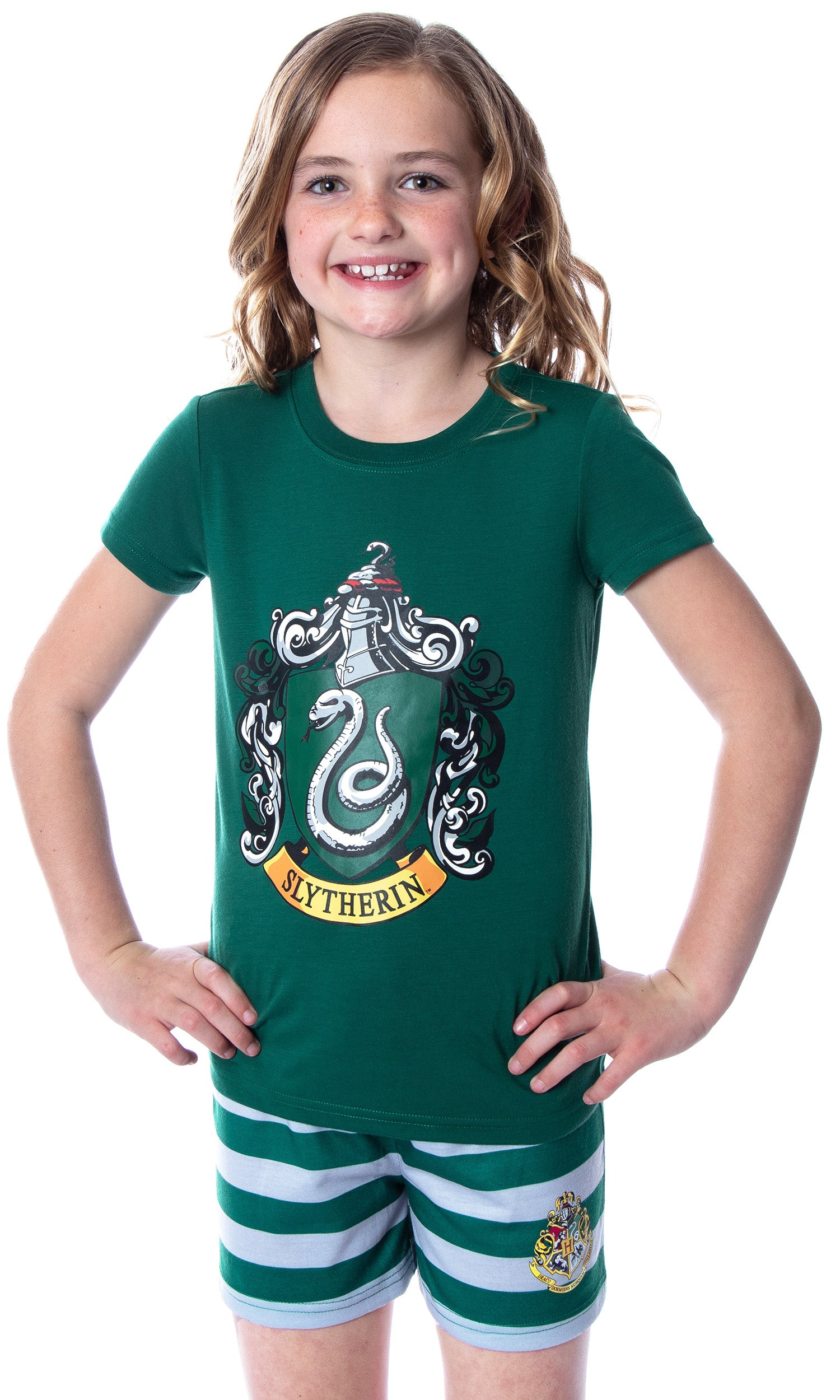 Harry Potter Girls' Hogwarts Castle Shirt and Shorts Pajama Set - All 4 Houses