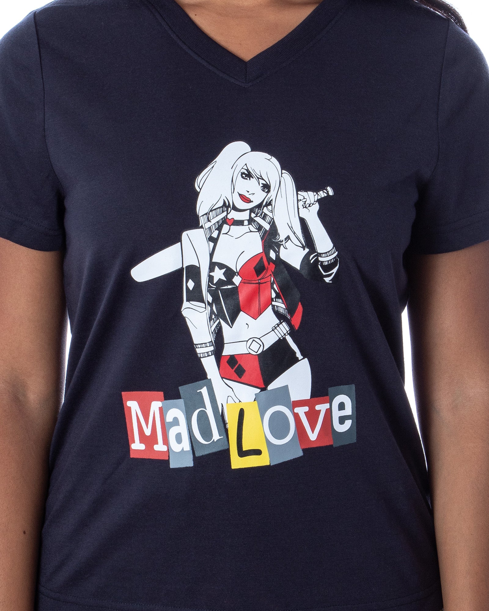 DC Comics Womans' Harley Quinn Mad Love 2 Piece Pajama Set Jogger