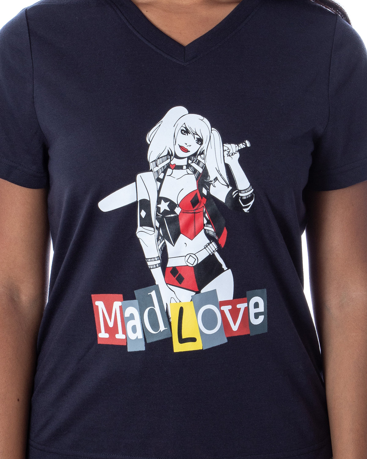 DC Comics Womans' Harley Quinn Mad Love 2 Piece Pajama Set Jogger