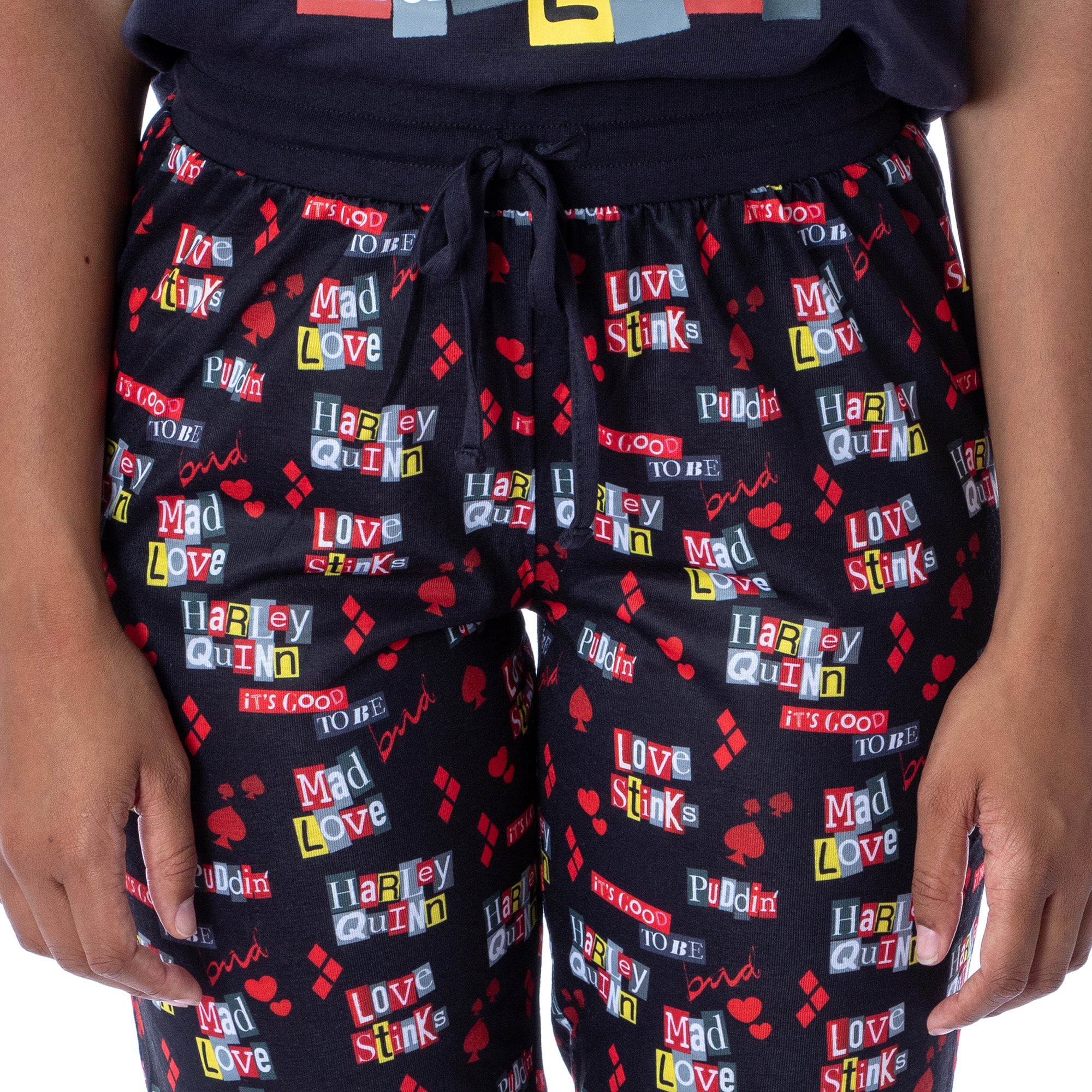 DC Comics Womans' Harley Quinn Mad Love 2 Piece Pajama Set Jogger