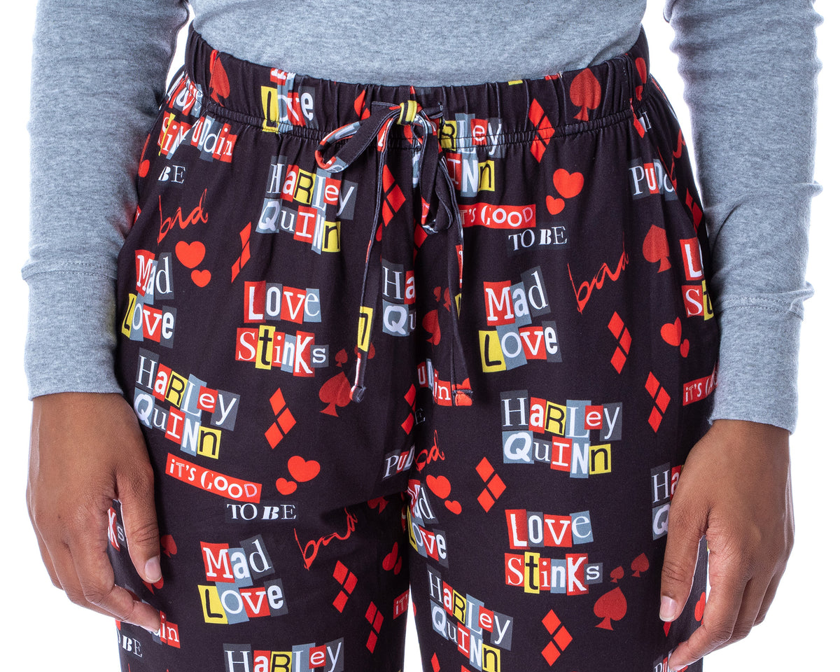 DC Comics Women's Harley Quinn Love Stinks Loungewear Pajama Pants