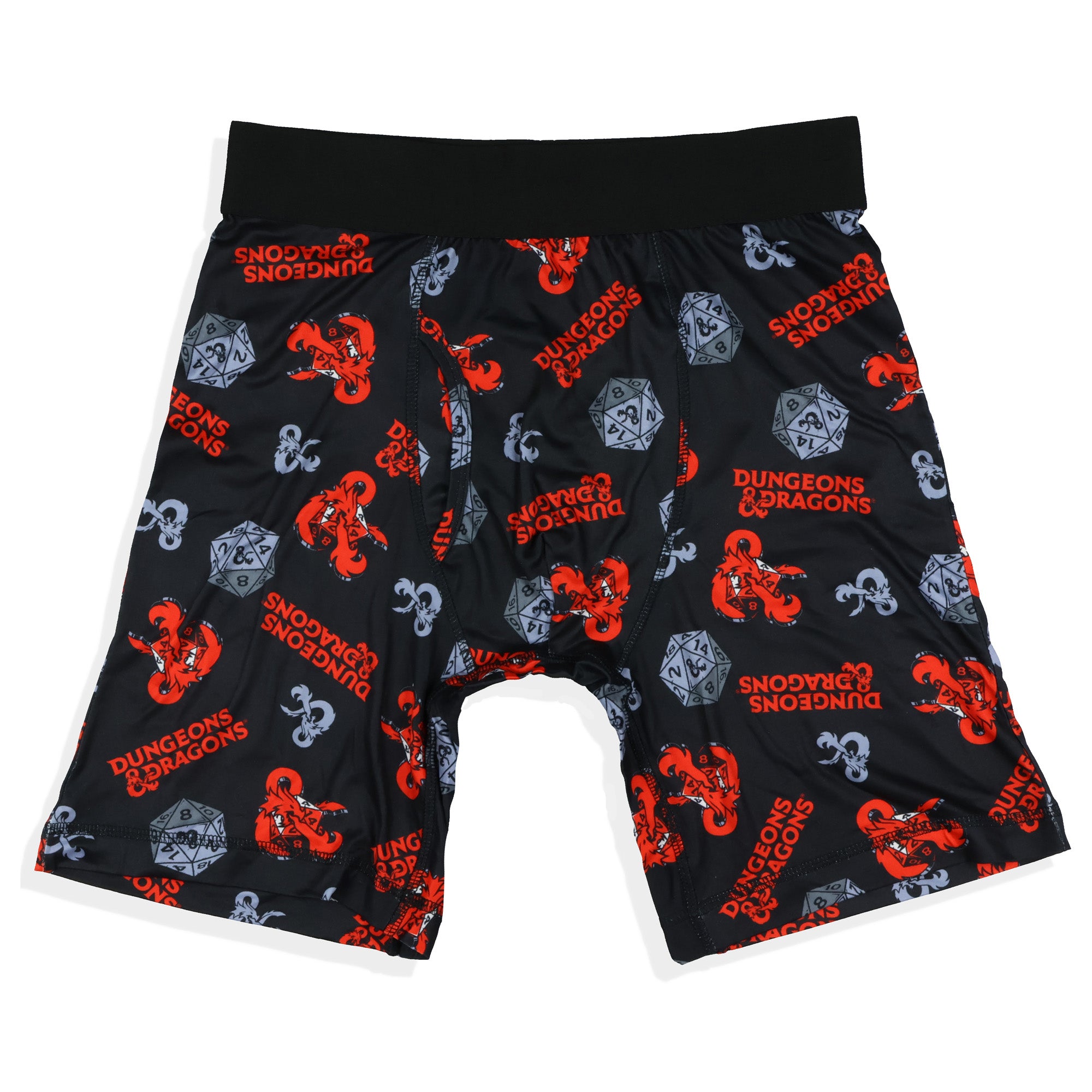 Dungeons and Dragons Men's D20 Dice and D&D Logo Boxer Briefs Underwear