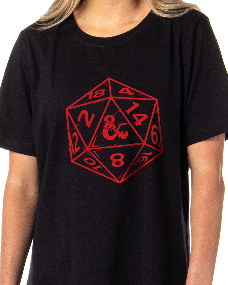 Dungeons & Dragons Women's Nat 20 Dice Nightgown Sleep Pajama Dress