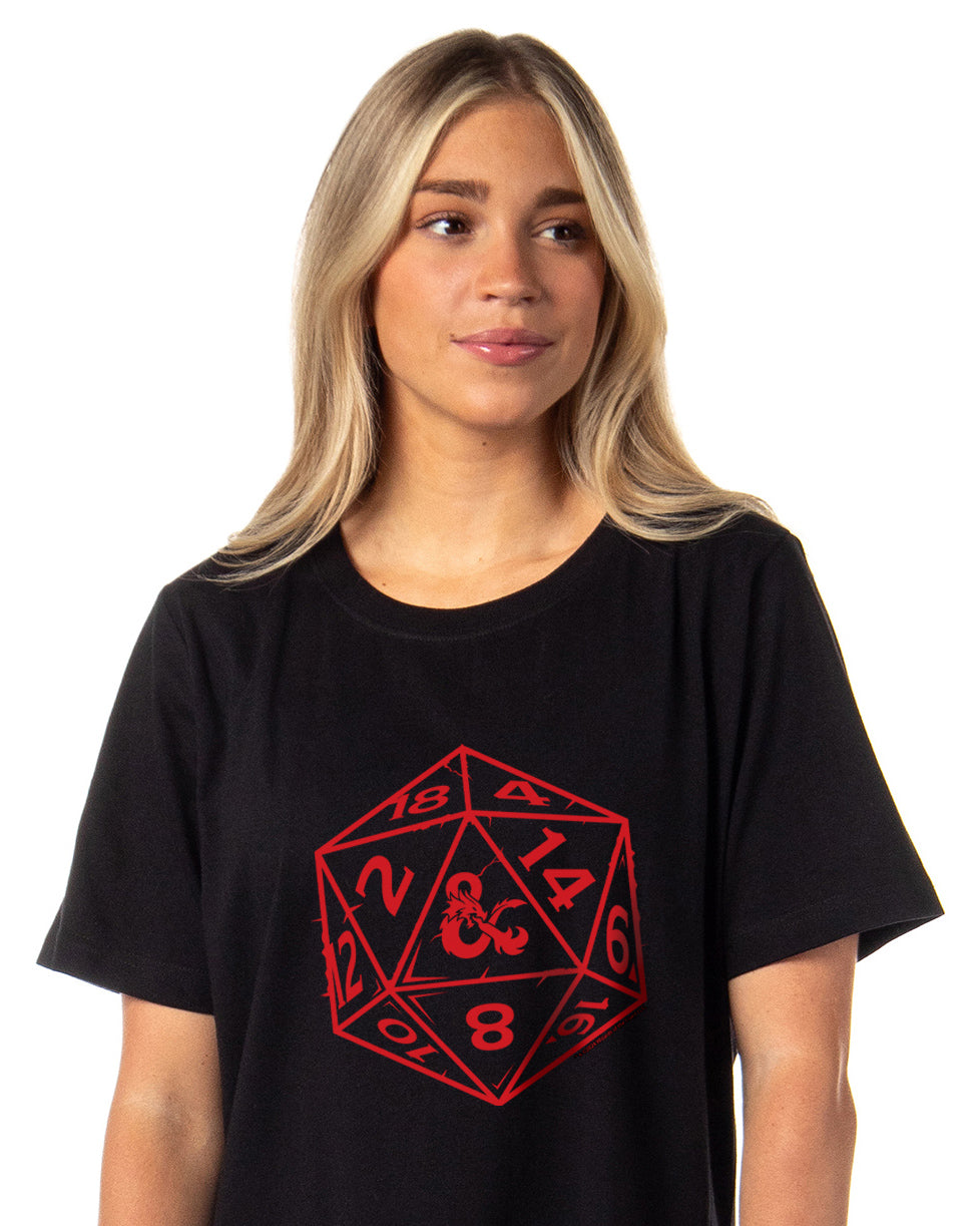 Dungeons & Dragons Women's Nat 20 Dice Nightgown Sleep Pajama Dress