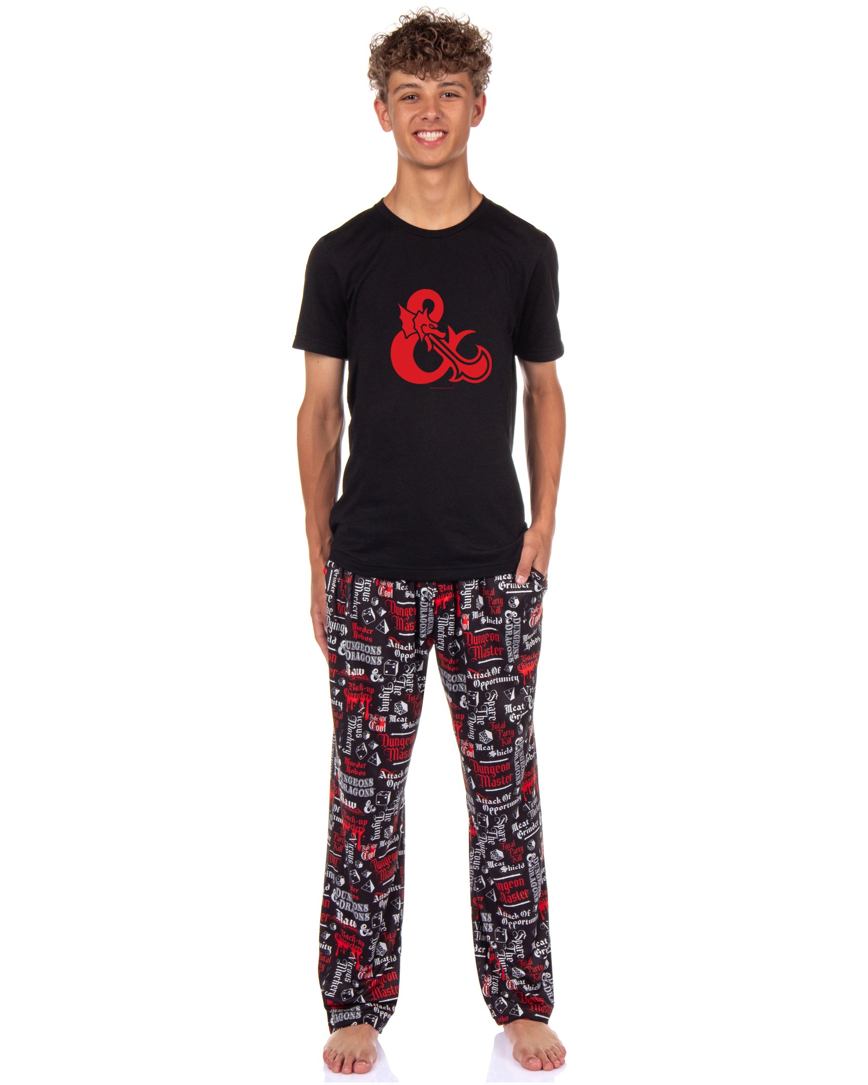 Dungeons and Dragons Men's Tabletop Game 2 Piece Pajama Sleep Set