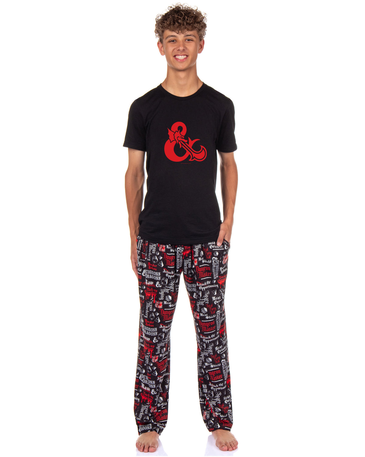 Dungeons and Dragons Men's Tabletop Game 2 Piece Pajama Sleep Set