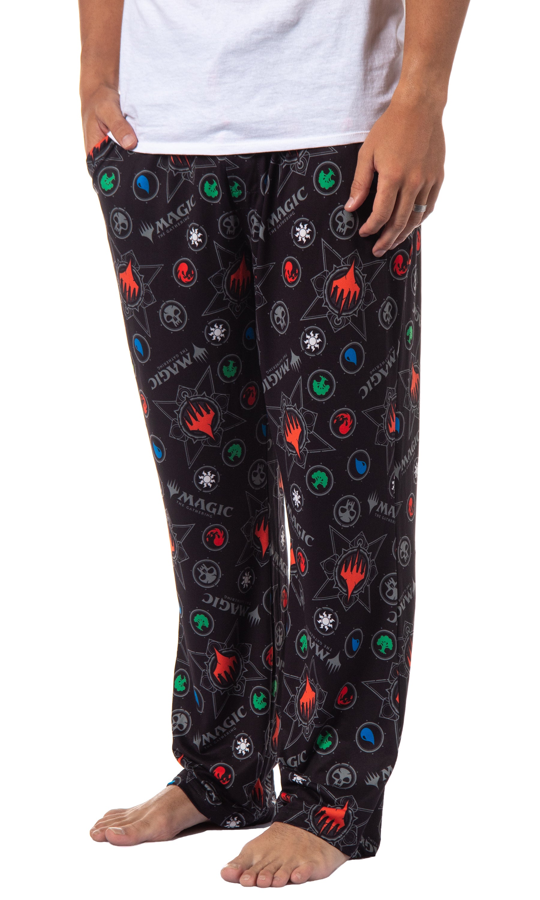 Magic: The Gathering Mens' Mana Symbols Card Game Sleep Pajama Pants