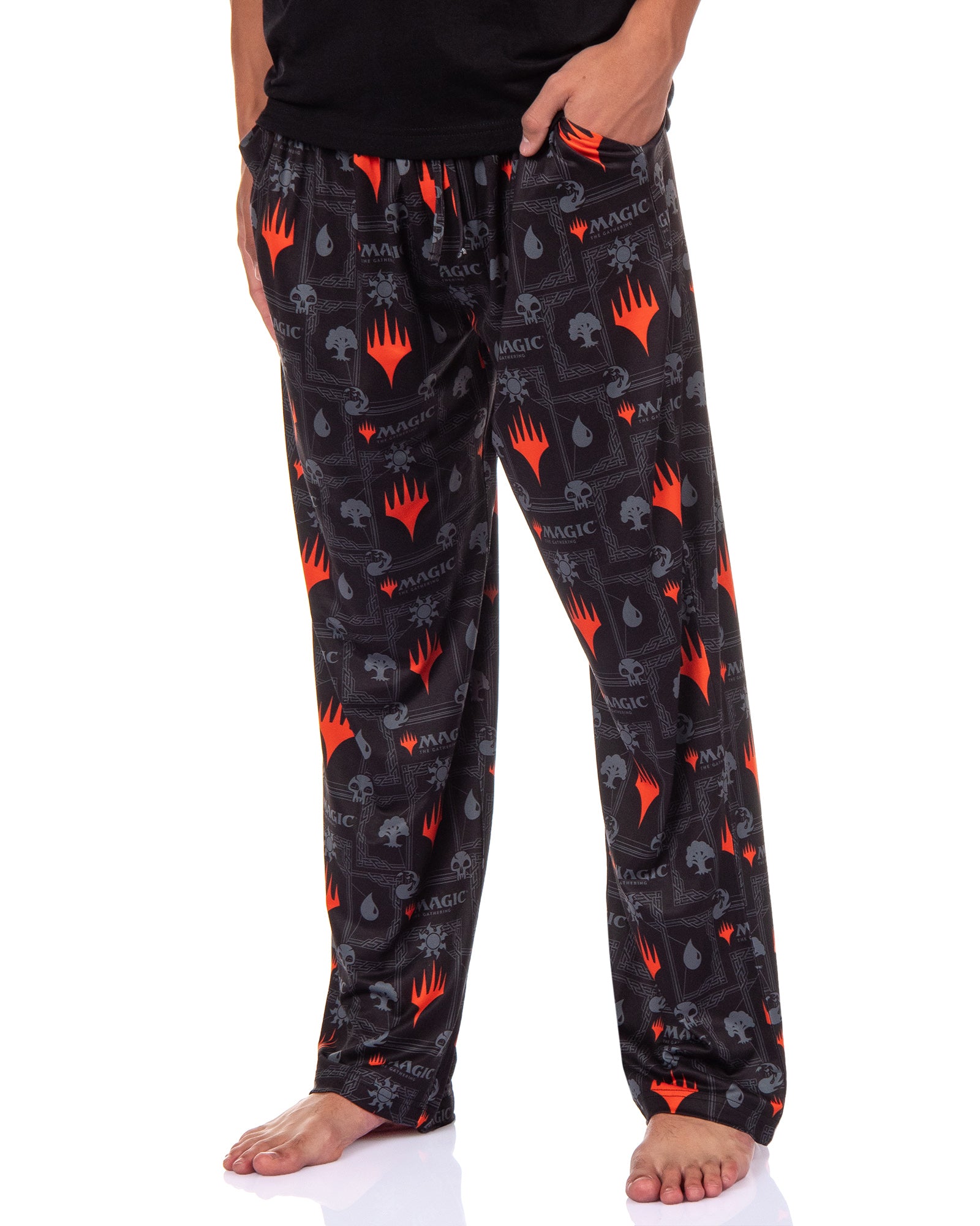 Magic The Gathering Men's Pajama Lounge Pants Allover Planeswalker Design