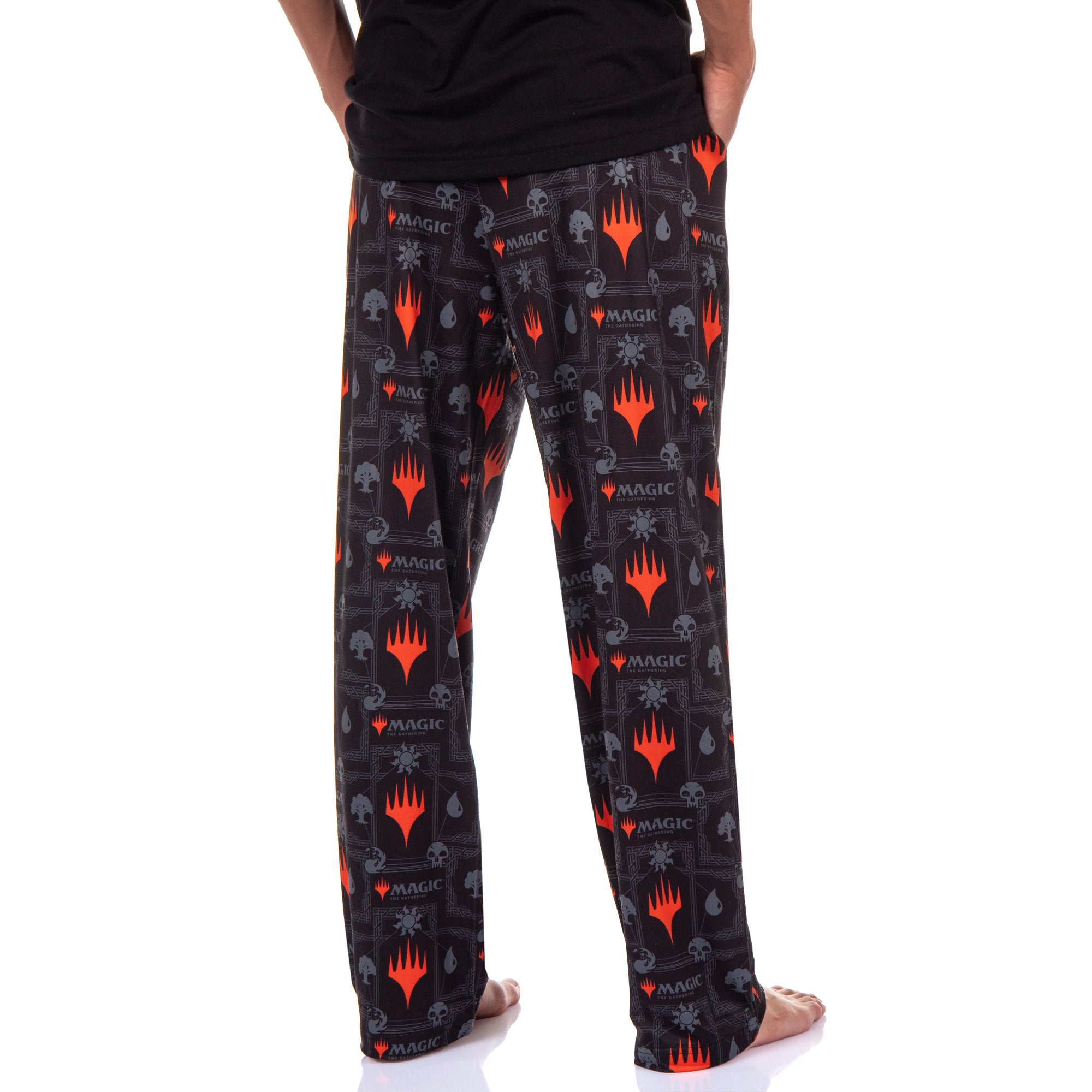 Magic: The Gathering Mens Mana Symbols Card Game Sleep Pajama Shirt Pants Set