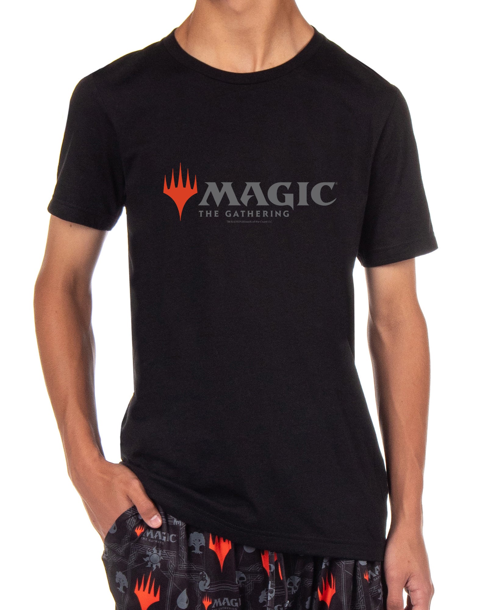 Magic: The Gathering Mens Mana Symbols Card Game Logo Sleep Pajama Shirt Pants Set