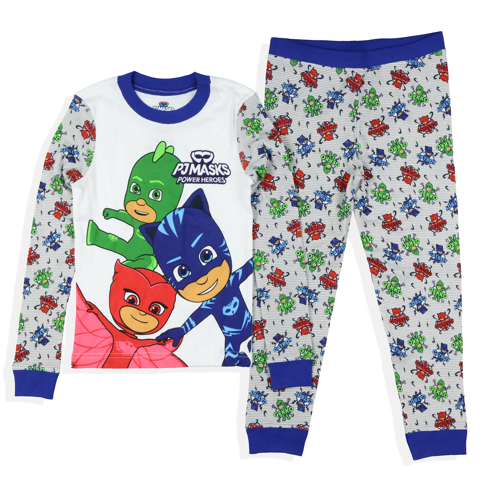 PJ Masks Toddler Boys' Gekko Catboy Owlette Title Logo Sleep Pajama Set