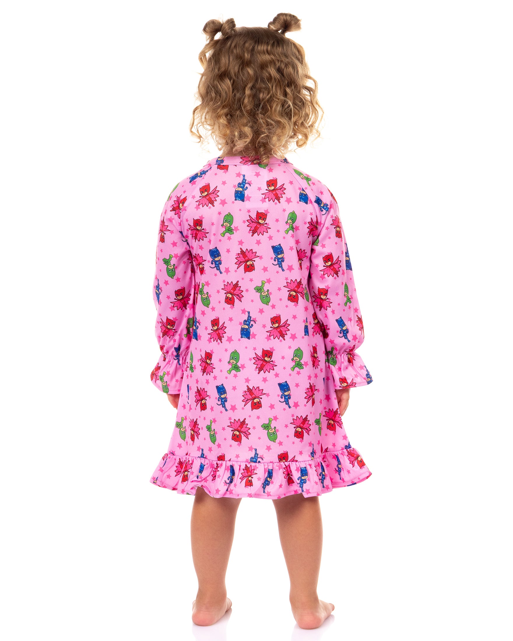 PJ Masks Toddler Girls' Gekko Catboy Owlette Characters Pajama Dress Nightgown