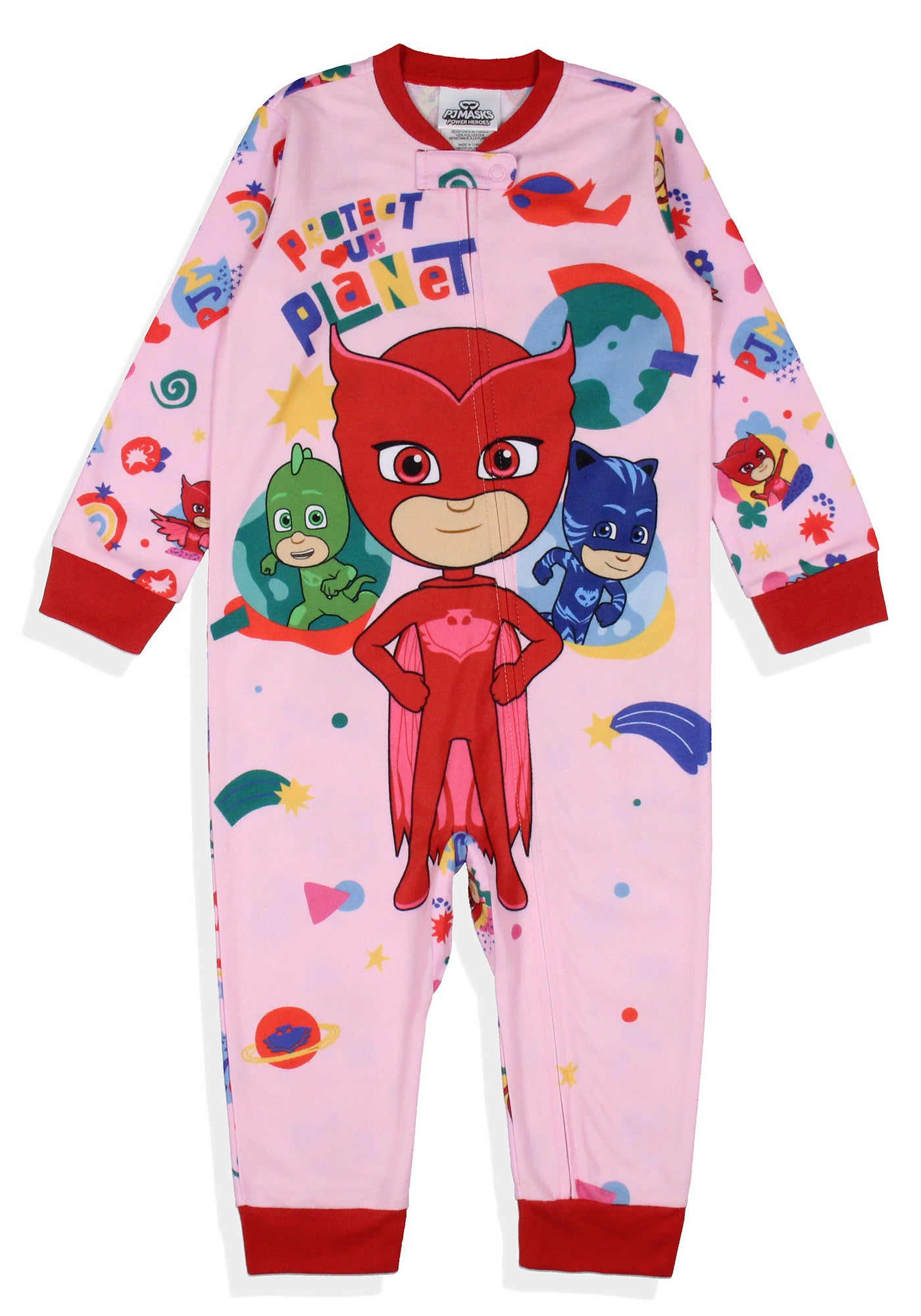 PJ Masks Toddler Girls' Gekko Catboy Owlette Protect Our Planet Pajama