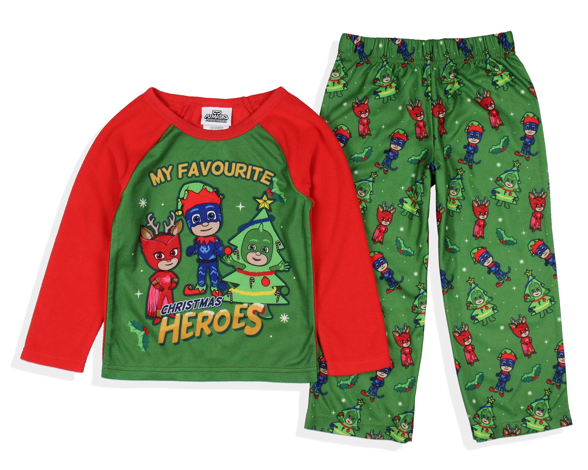 PJ Masks Toddler Boys' Gekko Catboy Owlette Christmas Heroes Pajama Set