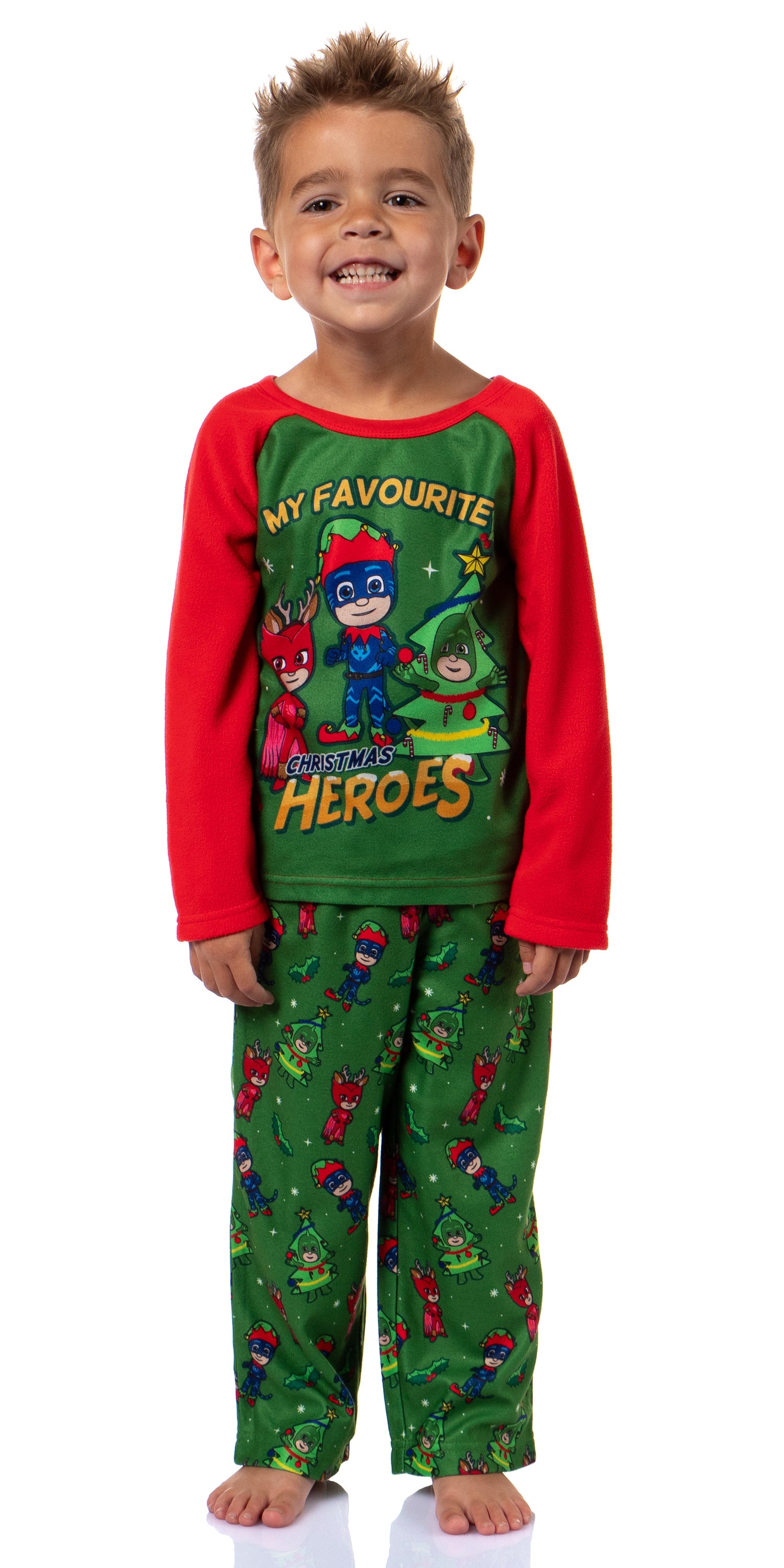 PJ Masks Toddler Boys' Gekko Catboy Owlette Christmas Heroes Pajama Set