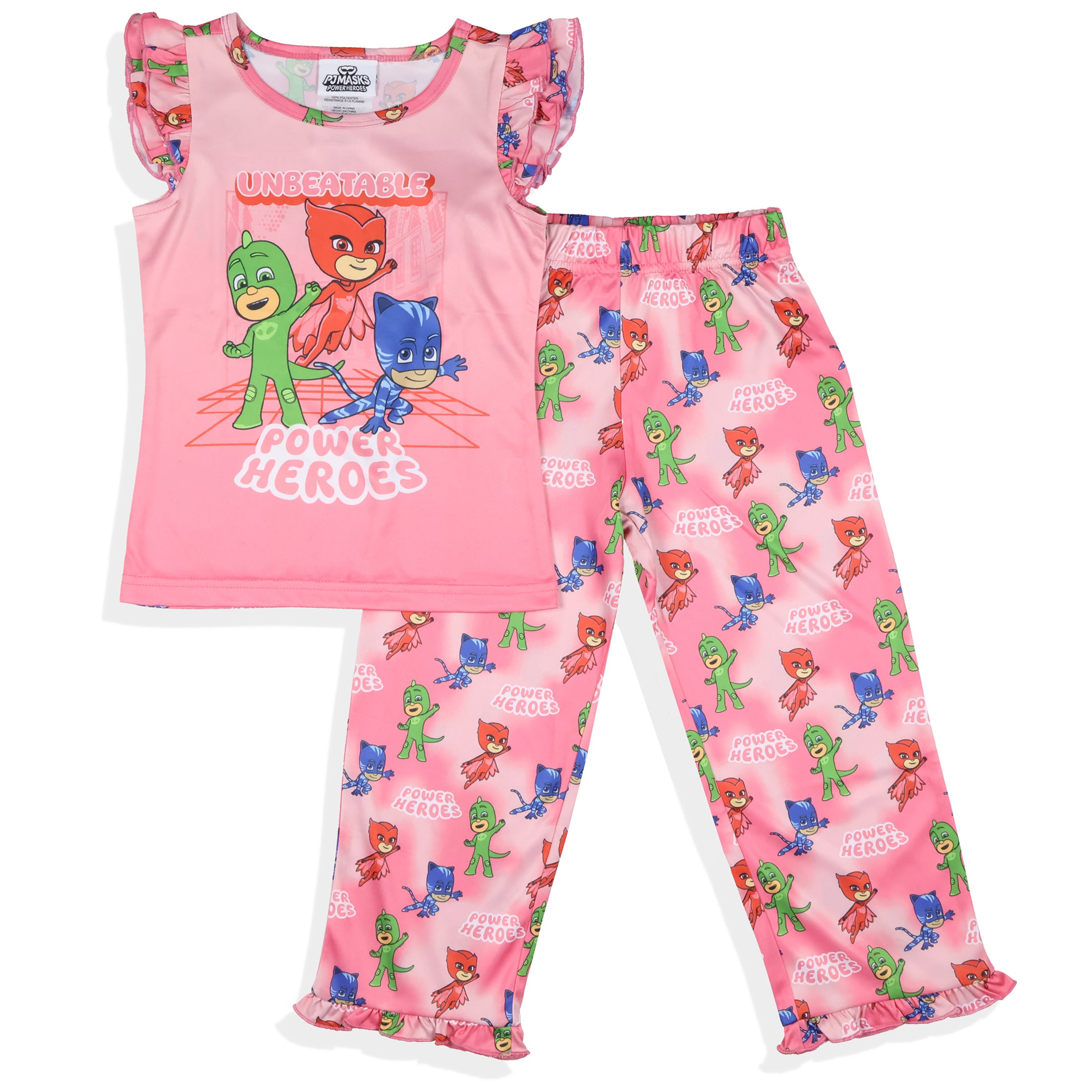 PJ Masks Toddler Girls' Gekko Catboy Unbeatable Power Heroes Pajama Set