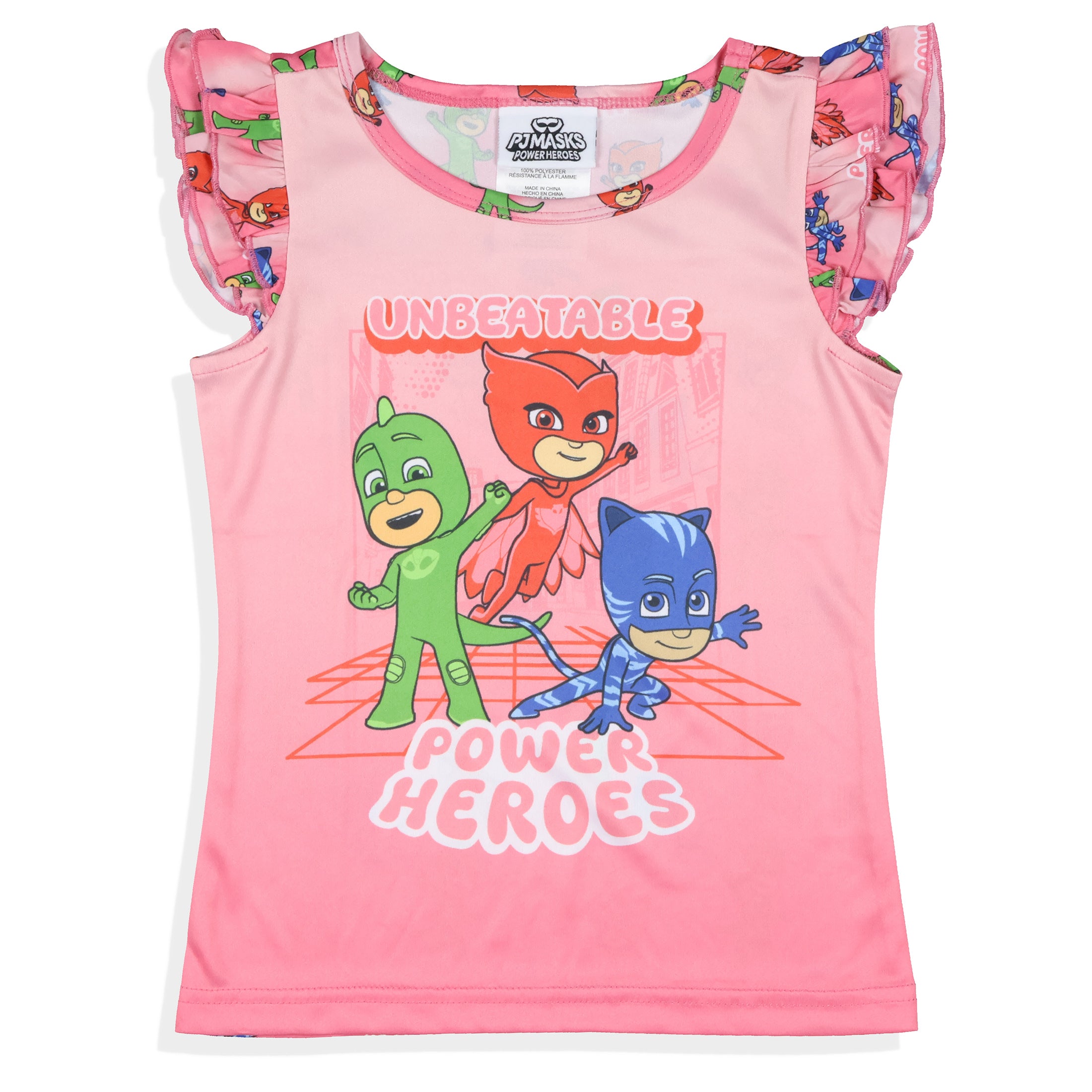 PJ Masks Toddler Girls' Gekko Catboy Unbeatable Power Heroes Pajama Set