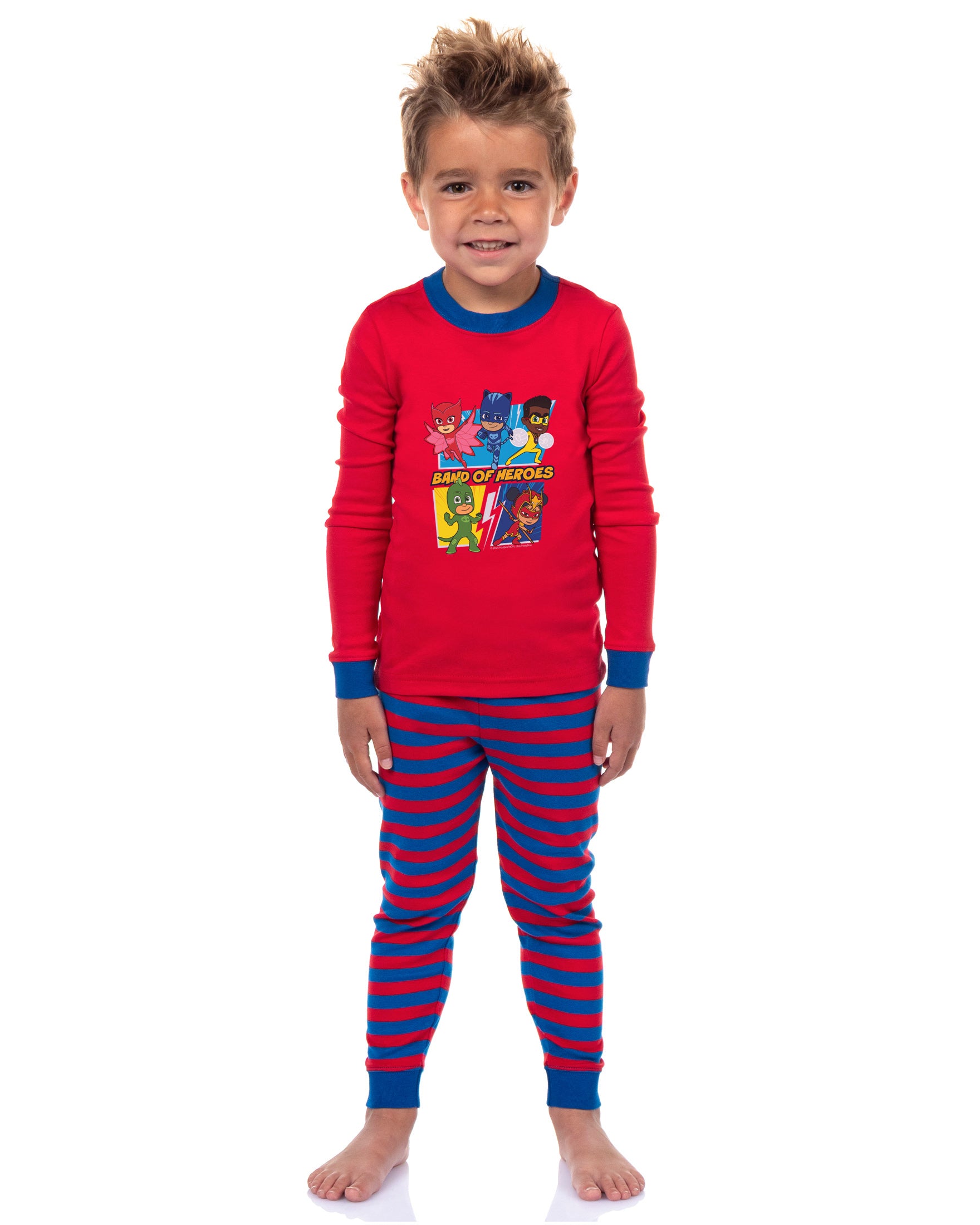 PJ Masks Toddler Boys Gekko Catboy Owlette 2 Piece Long Sleeve Striped Pajama Set