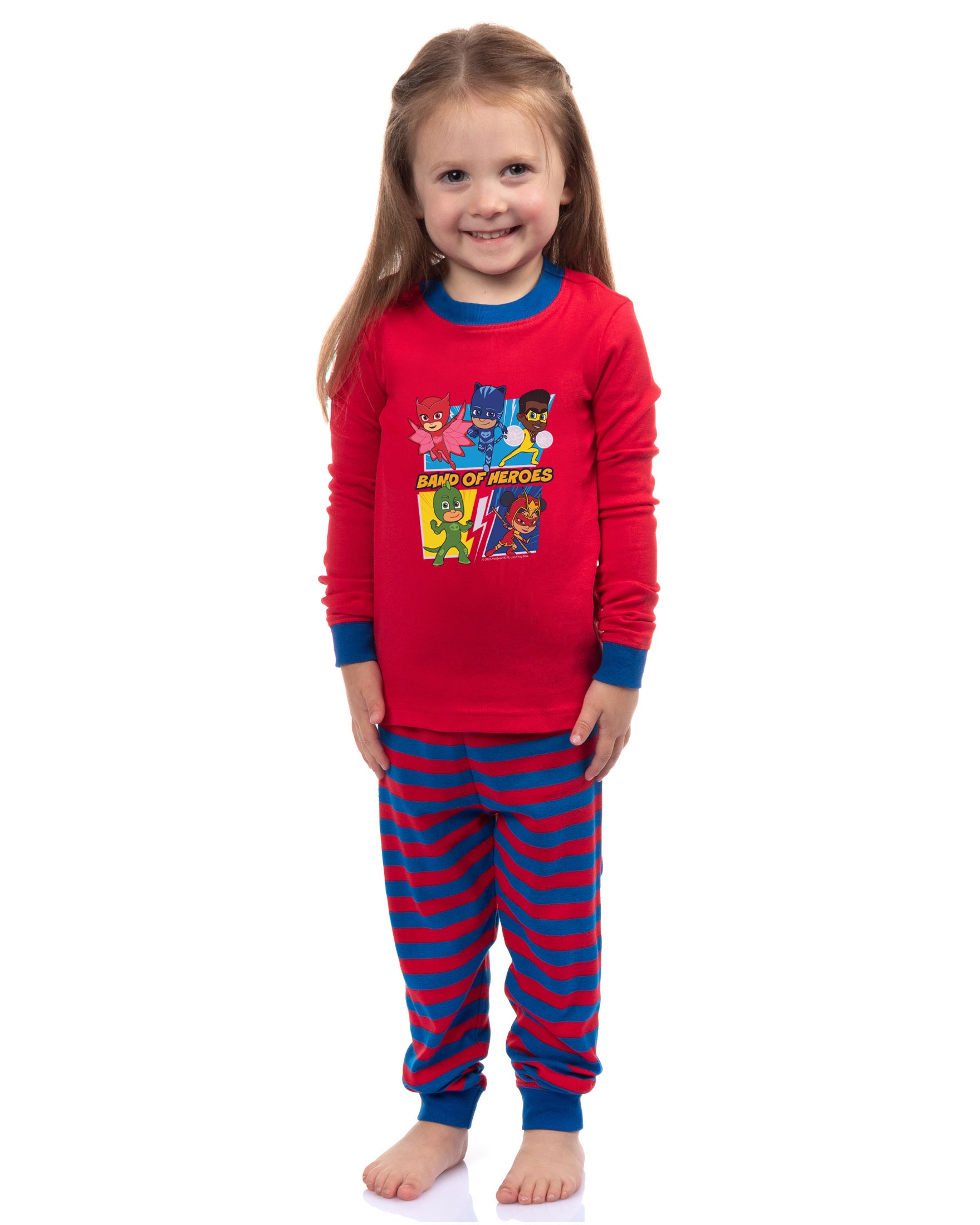 PJ Masks Toddler Boys Gekko Catboy Owlette 2 Piece Long Sleeve Striped Pajama Set