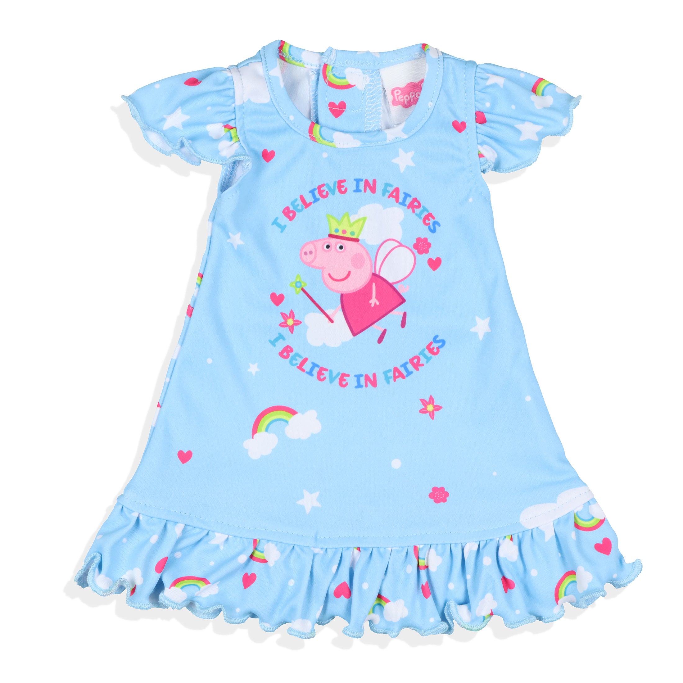 Peppa Pig Pajama Toddler Girls' Fairies Nightgown with Matching Doll Dress