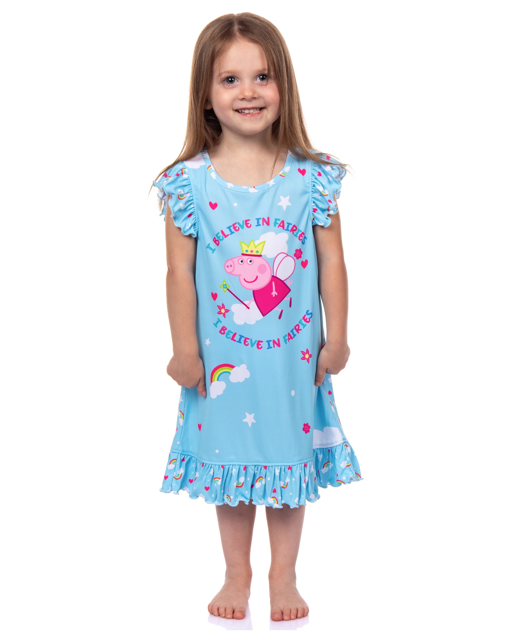Peppa Pig Pajama Toddler Girls' Fairies Nightgown with Matching Doll Dress