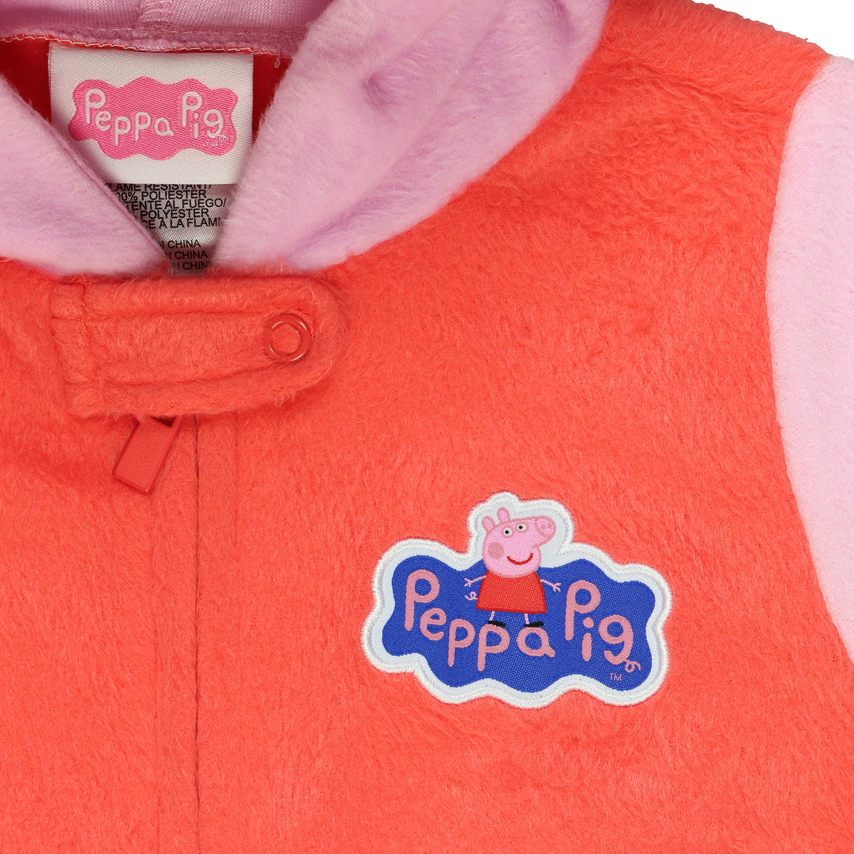 Peppa Pig Union Suit Toddler Girls' Full Zip Hooded Pajamas
