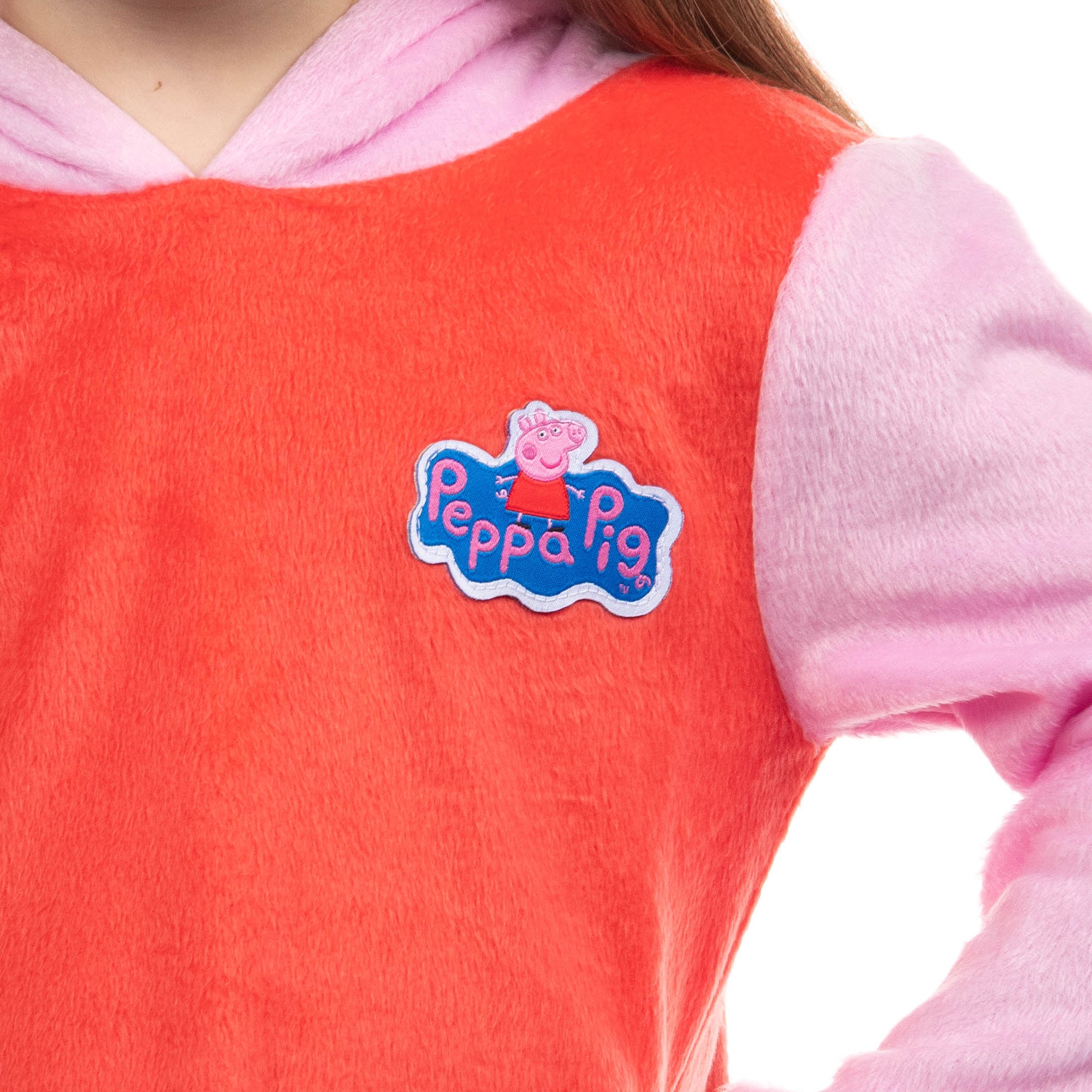 Peppa Pig Raglan Nightgown Toddler Girls' Hooded Fleece Pullover Pajama