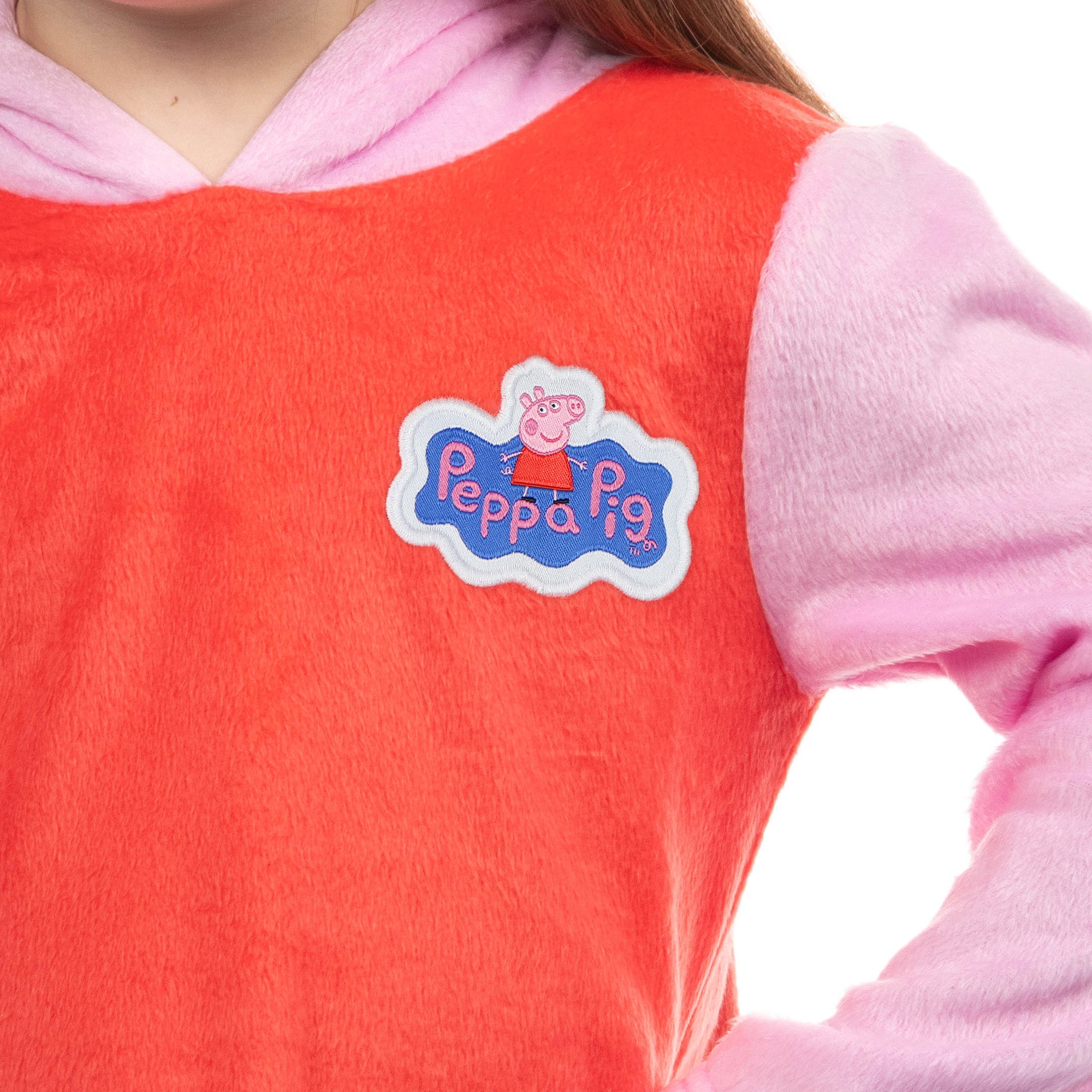 Peppa Pig Raglan Nightgown Toddler Girls' Hooded Fleece Pullover Pajama