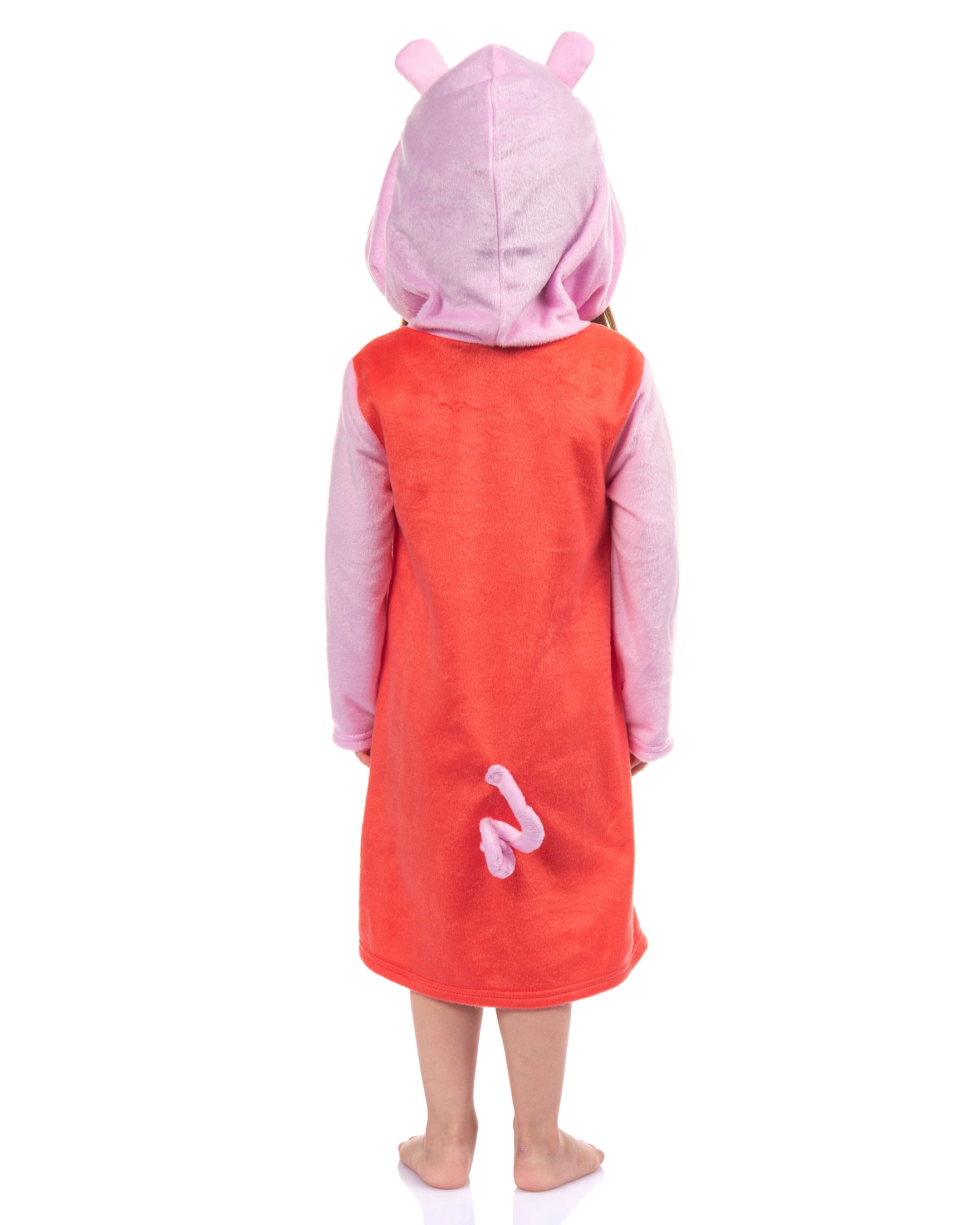Peppa Pig Raglan Nightgown Toddler Girls' Hooded Fleece Pullover Pajama