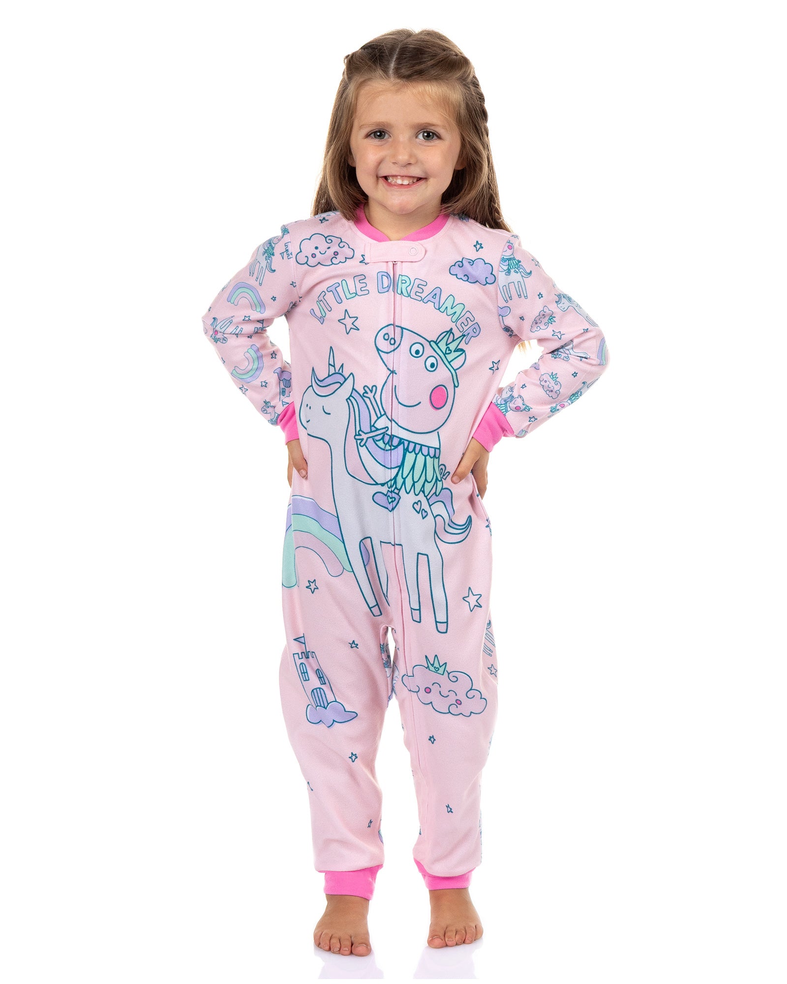Peppa Pig Pajamas Little Dreamer Toddler Girls' Zip Front Footless Sleeper